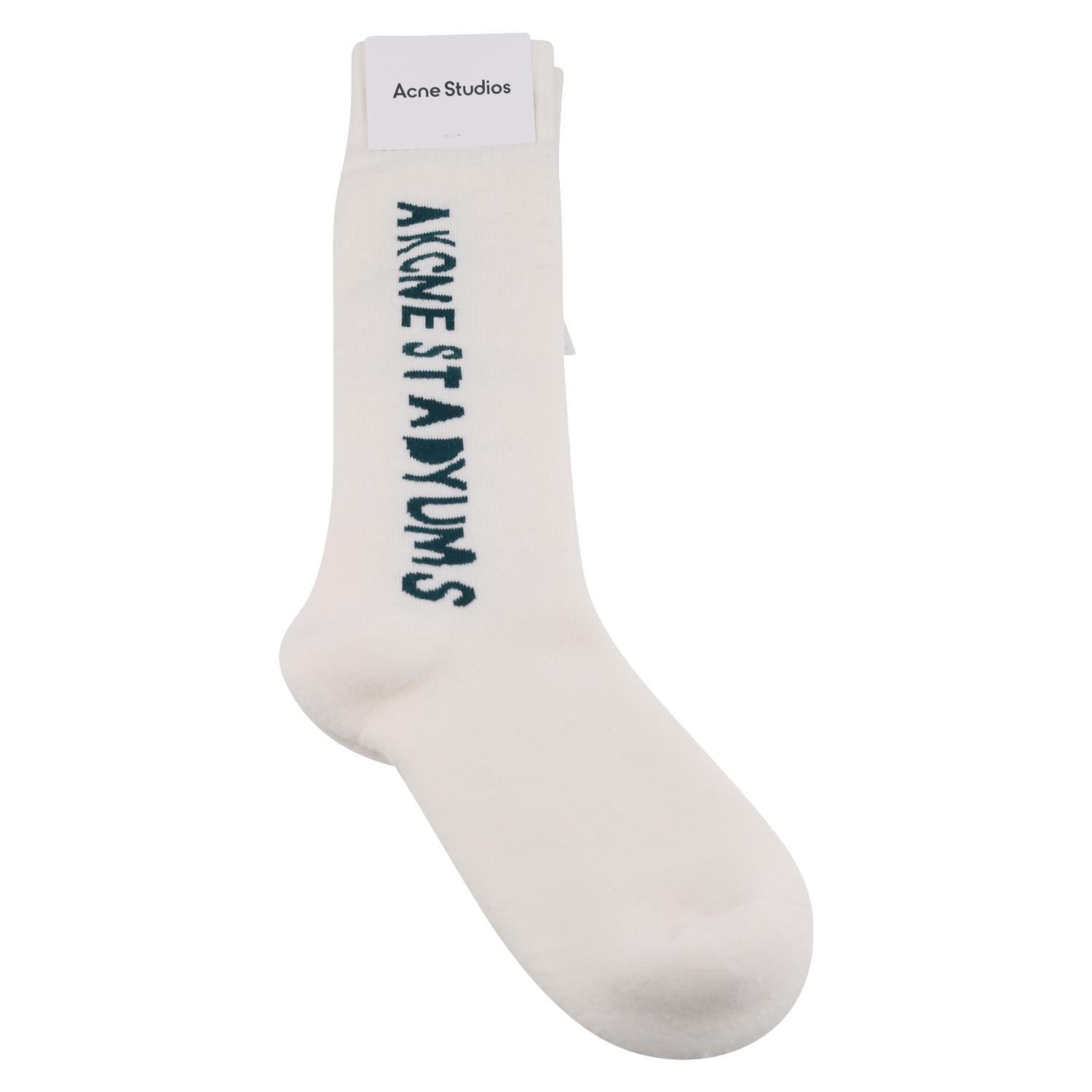 Unisex Acne Studios Socks in White/Green