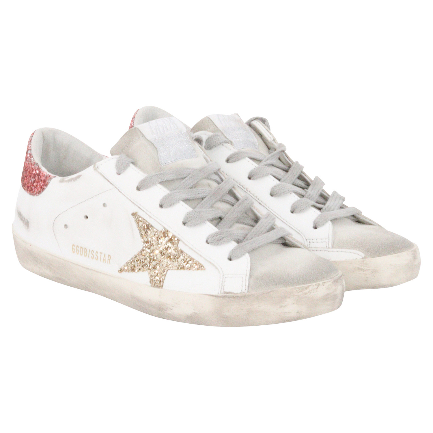 Golden Goose Sneaker Superstar White Gold/Rose Glitter