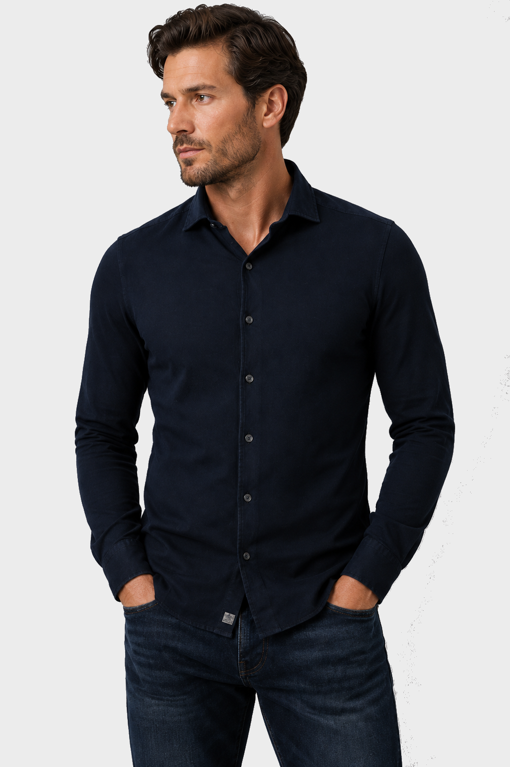 SONRISA Washed Jersey Shirt in Navy