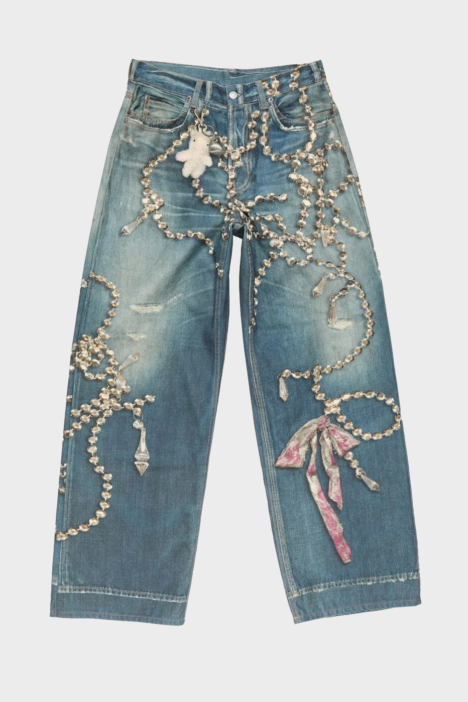 ACNE STUDIOS 1981 Trompe-l'oeil-Print Baggy Jeans in Petite Length