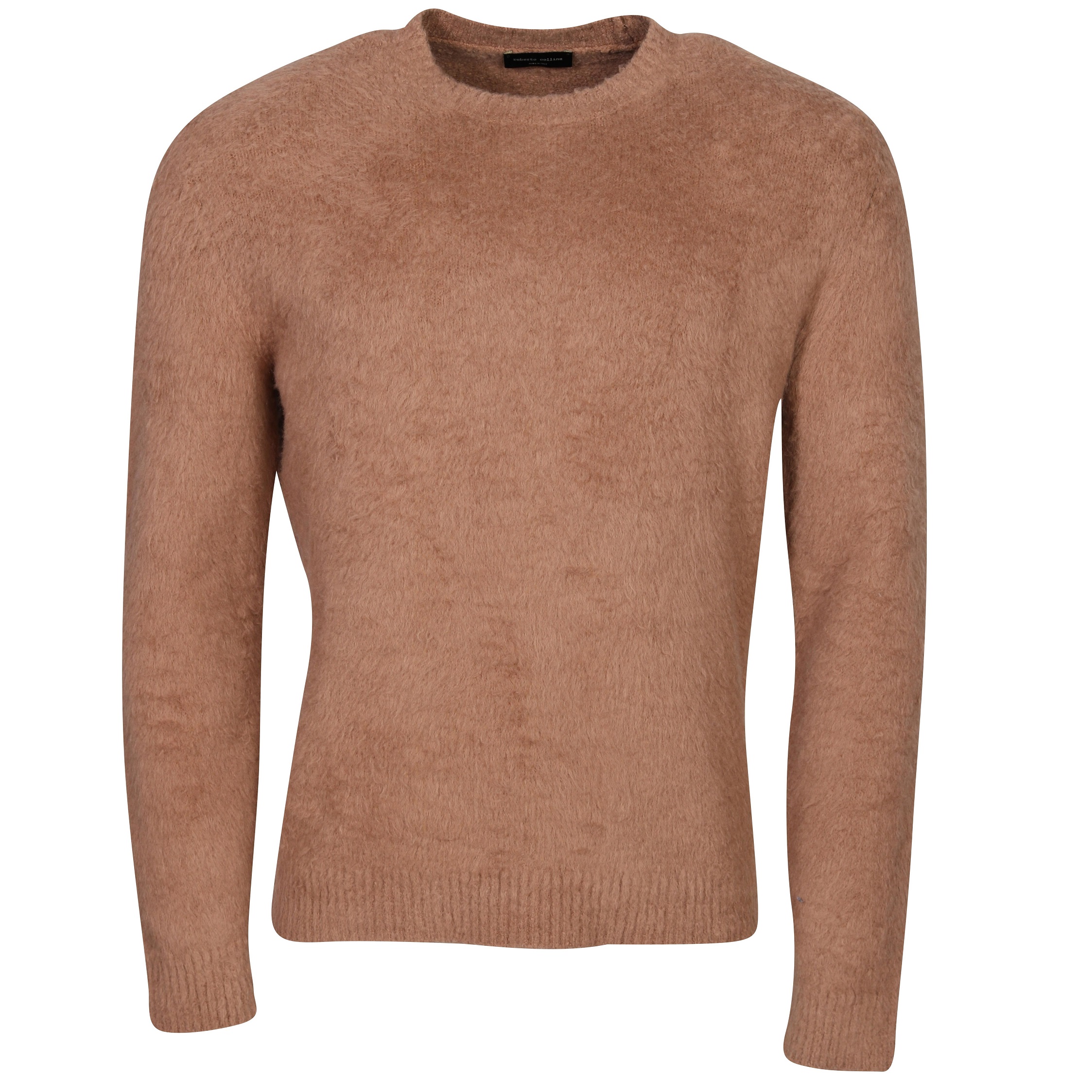 Roberto Collina Cotton Fluffy Knit Pullover in Camel
