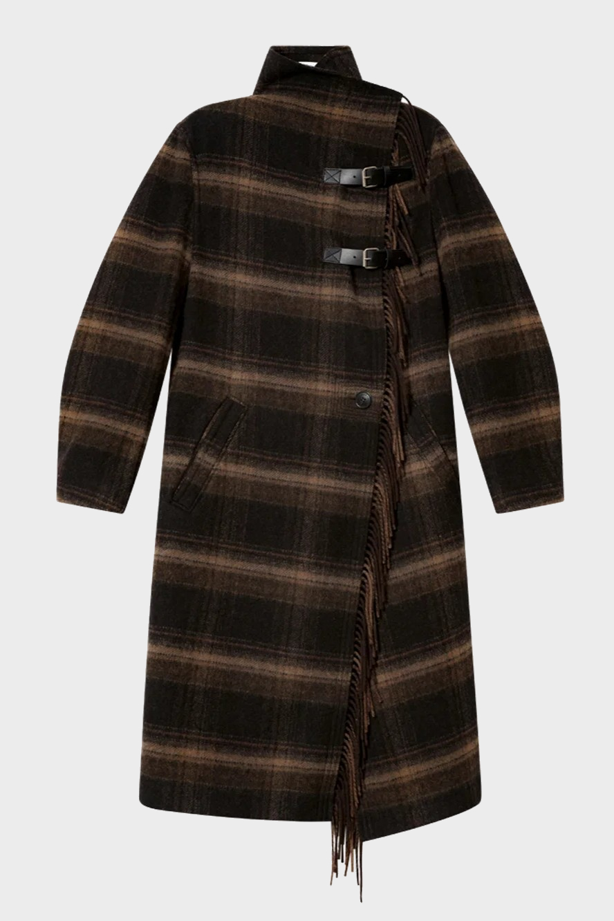 ISABEL MARANT ÉTOILE Gihan Coat in Brown Check