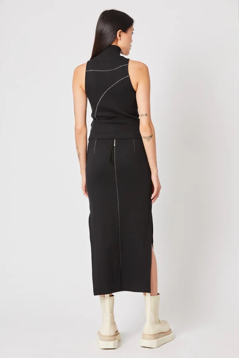 Thom Krom Turtleneck Rib Tank in Black