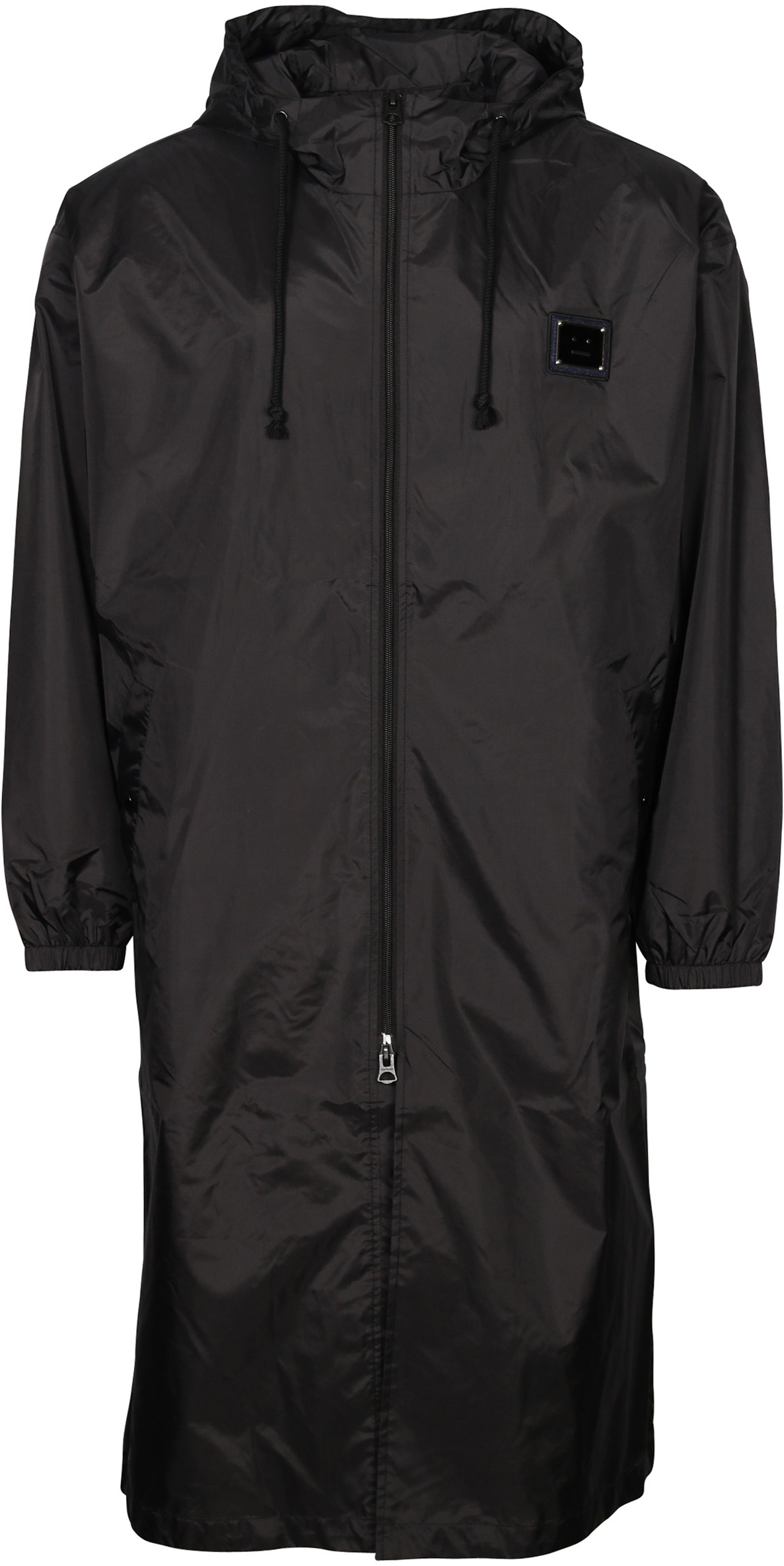 Acne Studios Hooded Nylon Coat Ormes Plaque Face Black