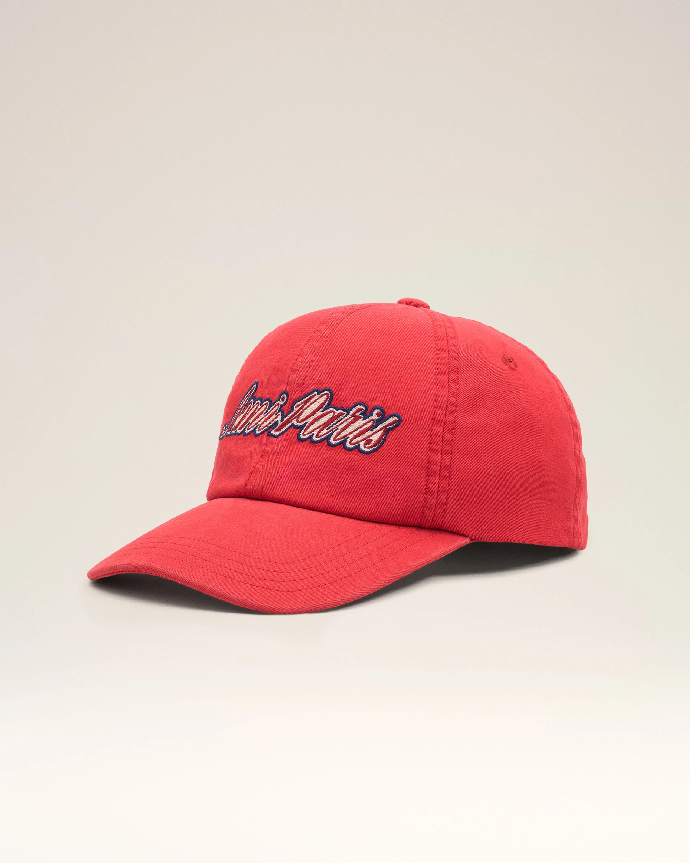 AMI PARIS Embroidery Cap in Ruby Red