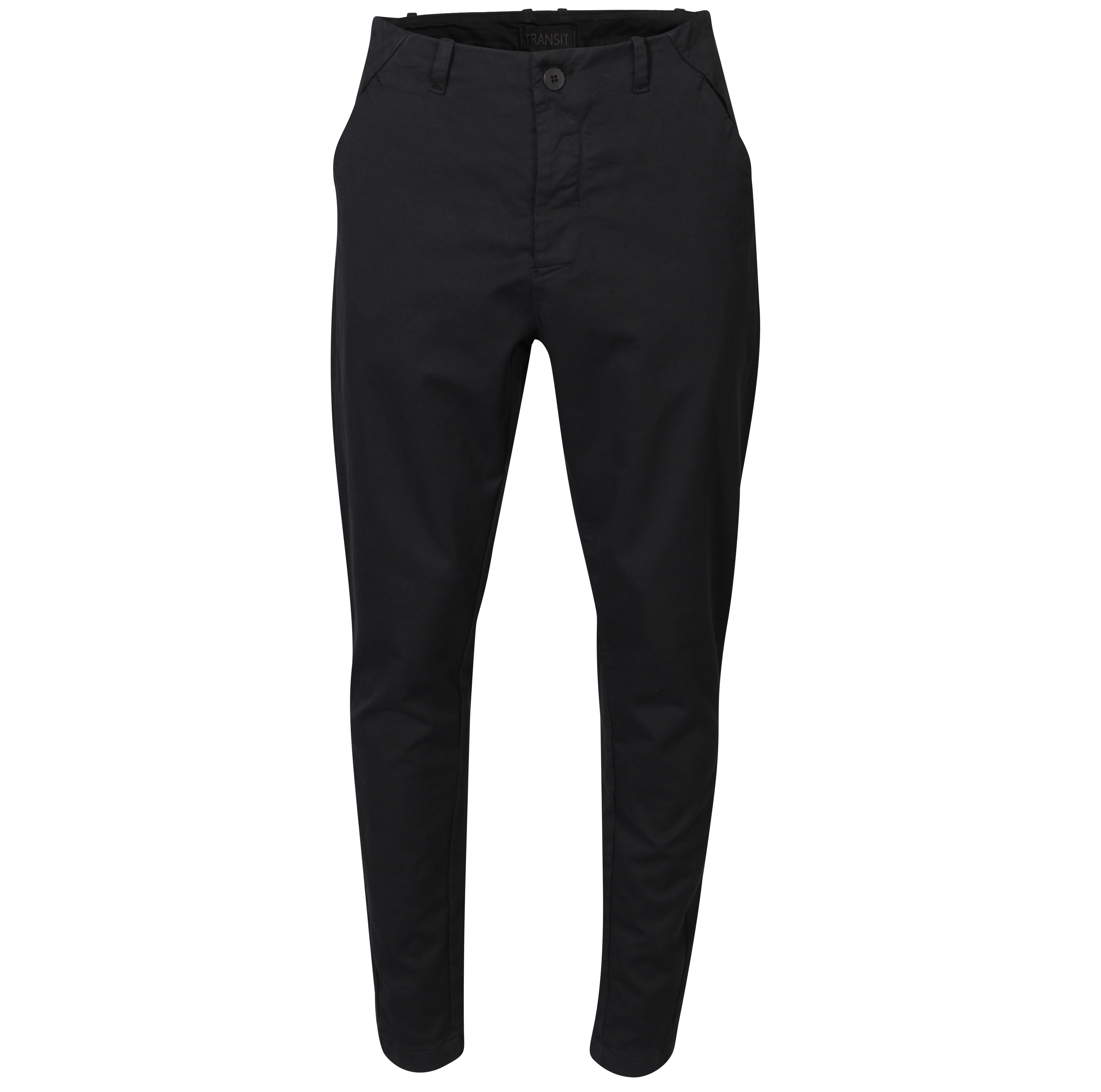 TRANSIT UOMO Cotton Stretch Pant in Black