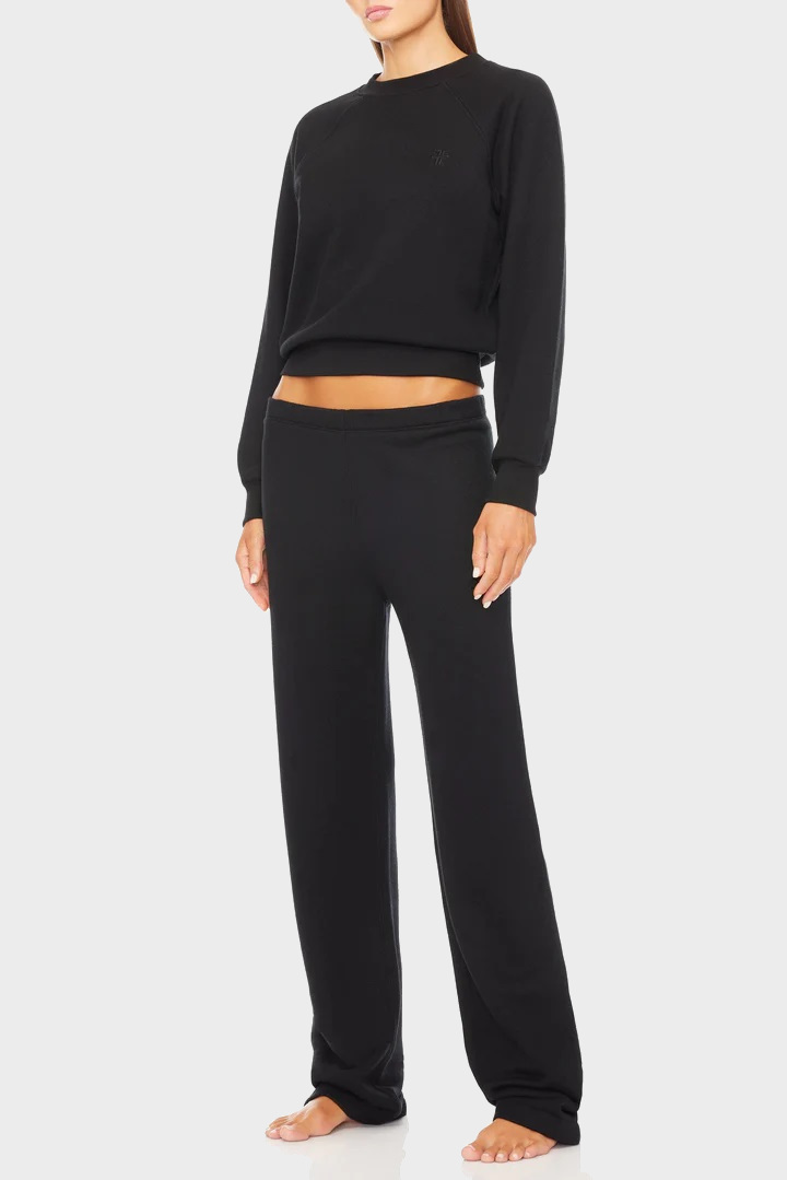 ÉTERNE Straight Leg Sweatpant in Black XL