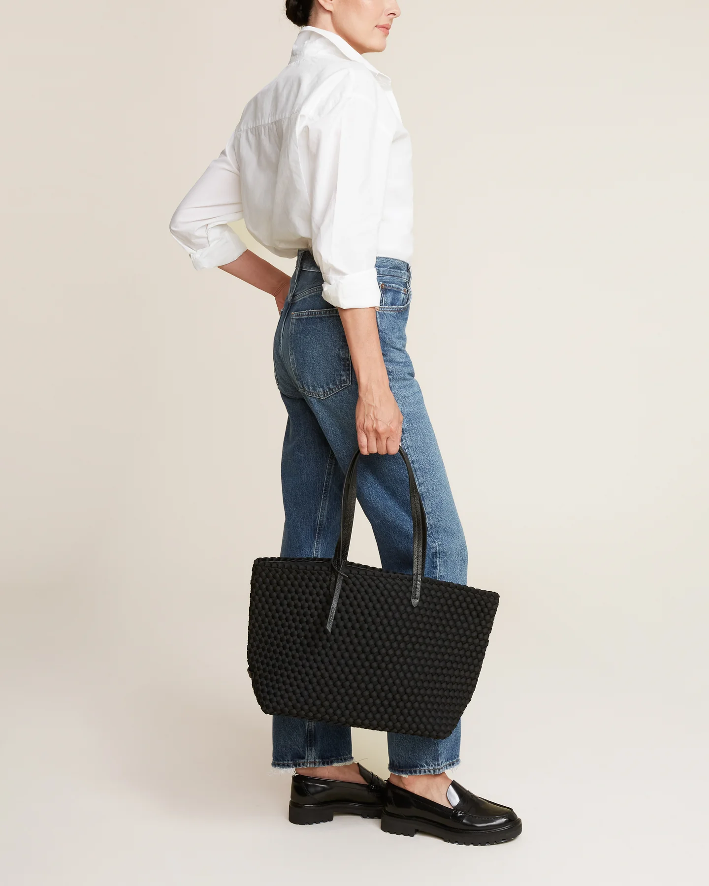 NAGHEDI Handwoven Bag Jet Setter Small in Black
