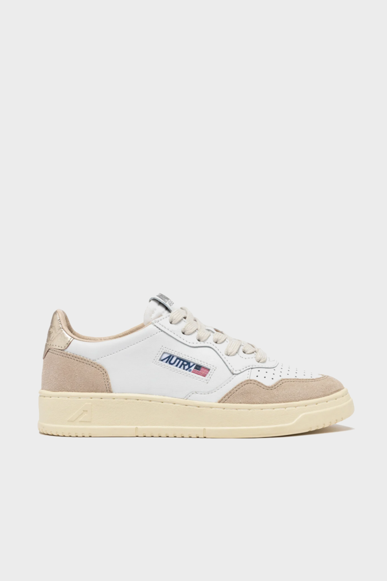 AUTRY ACTION SHOES Medalist Low Sneaker Suede White/Gold