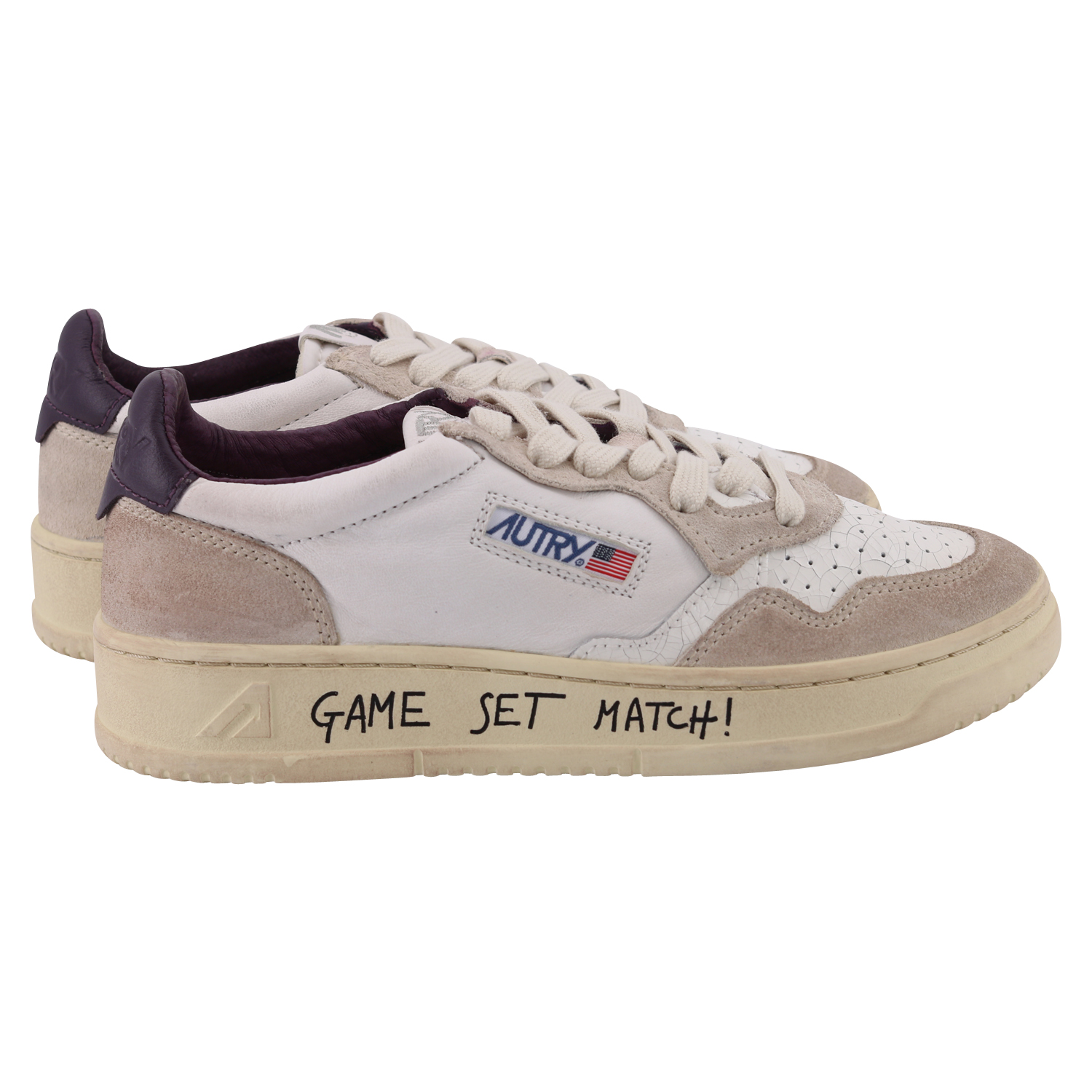 Written Autry Action Shoes Cracked White/Purple