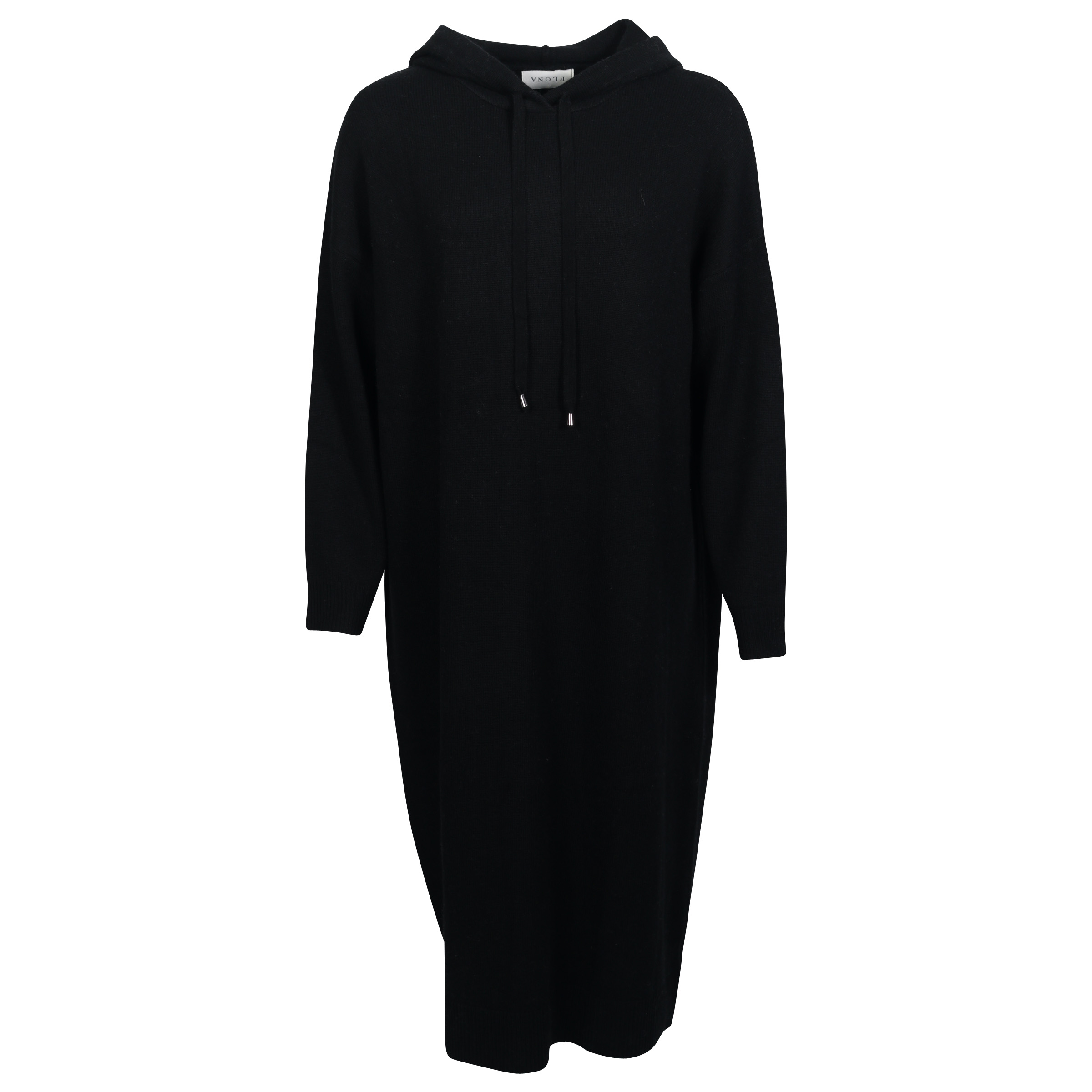 Flona Hooded Cashmere Dress in Black S