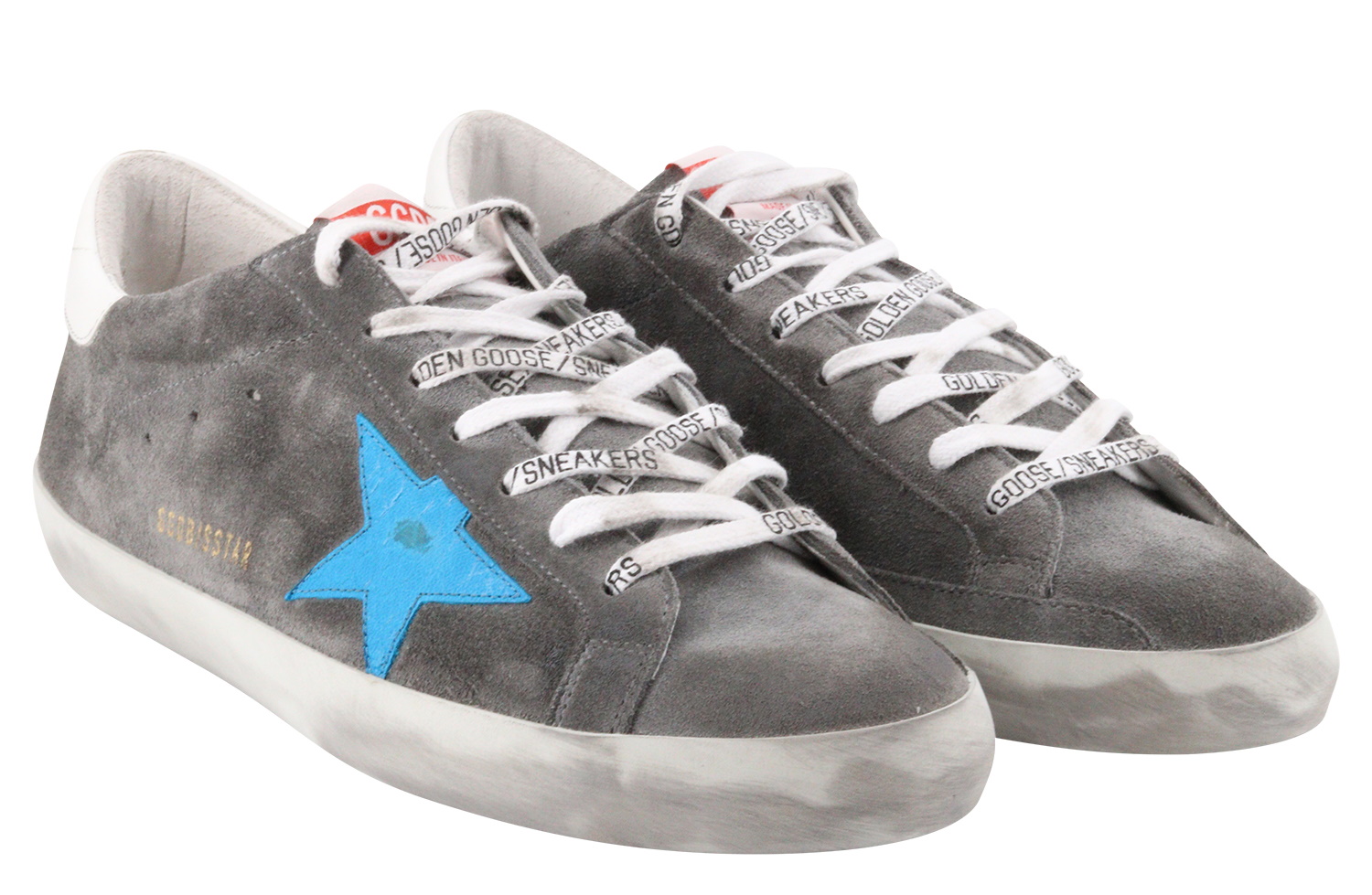 Golden Goose Sneaker Superstar Grey Suede/Turquoise Star