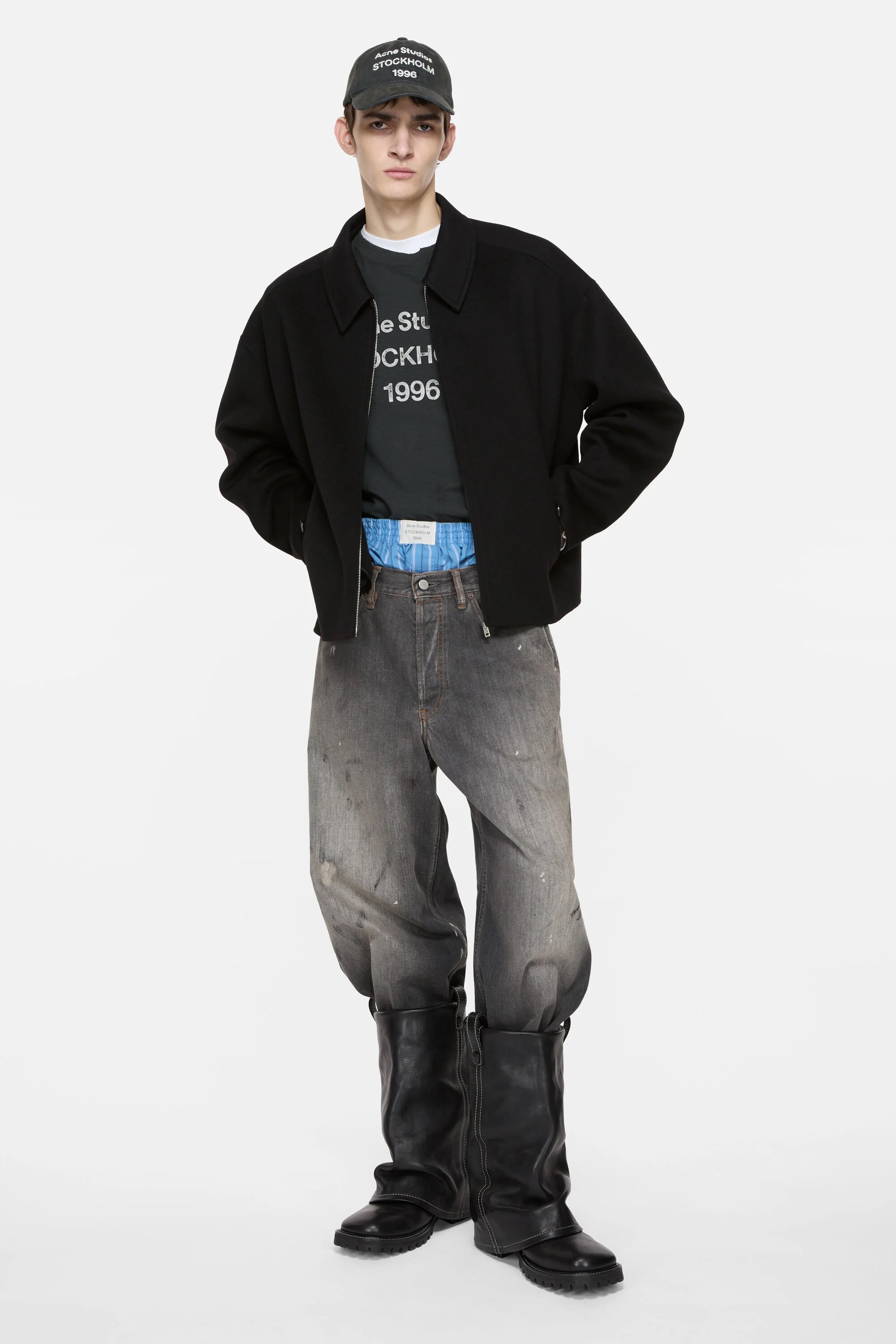 ACNE STUDIOS Boxy Fit Wool Jacket in Black