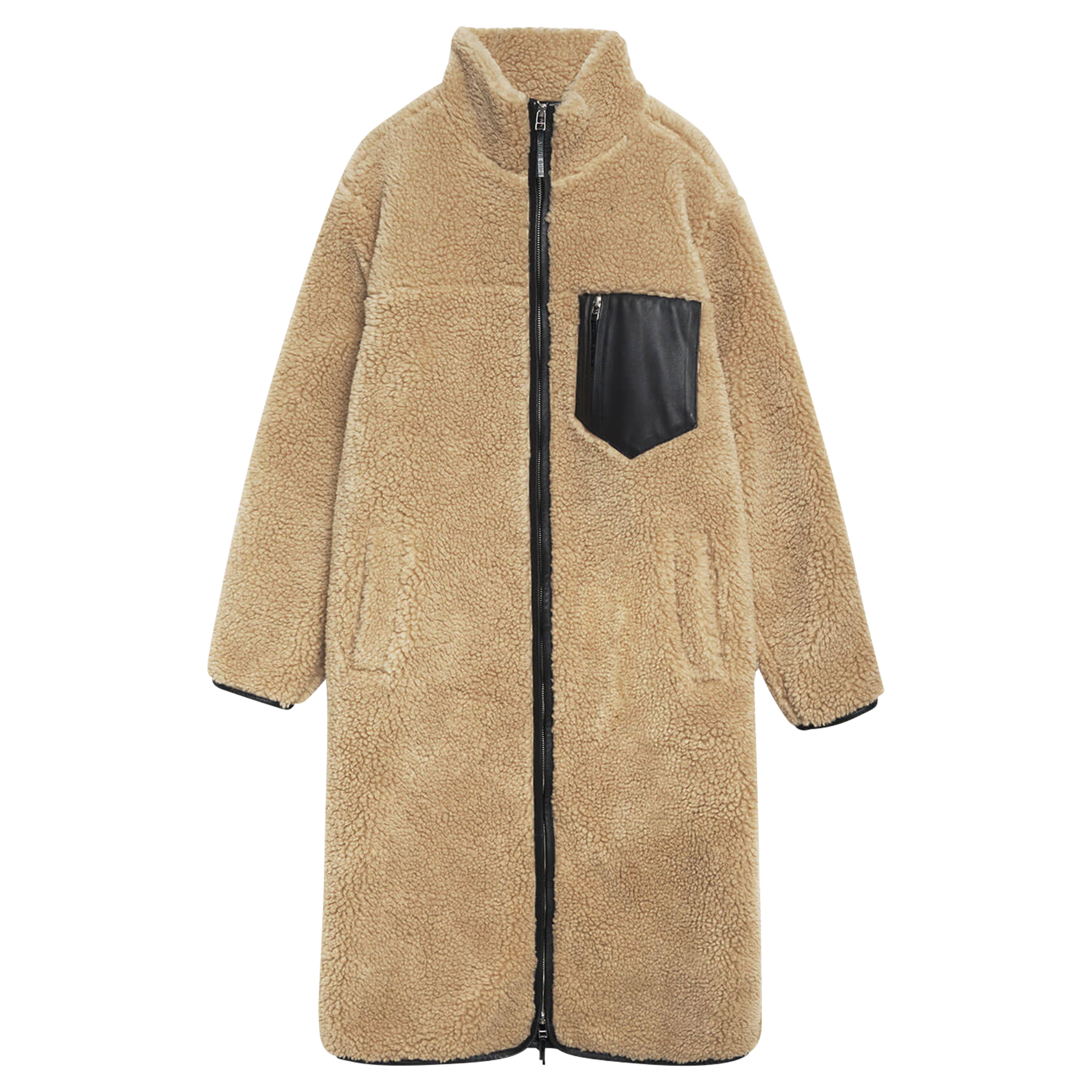 Anine Bing Ryder Teddy Coat in Camel