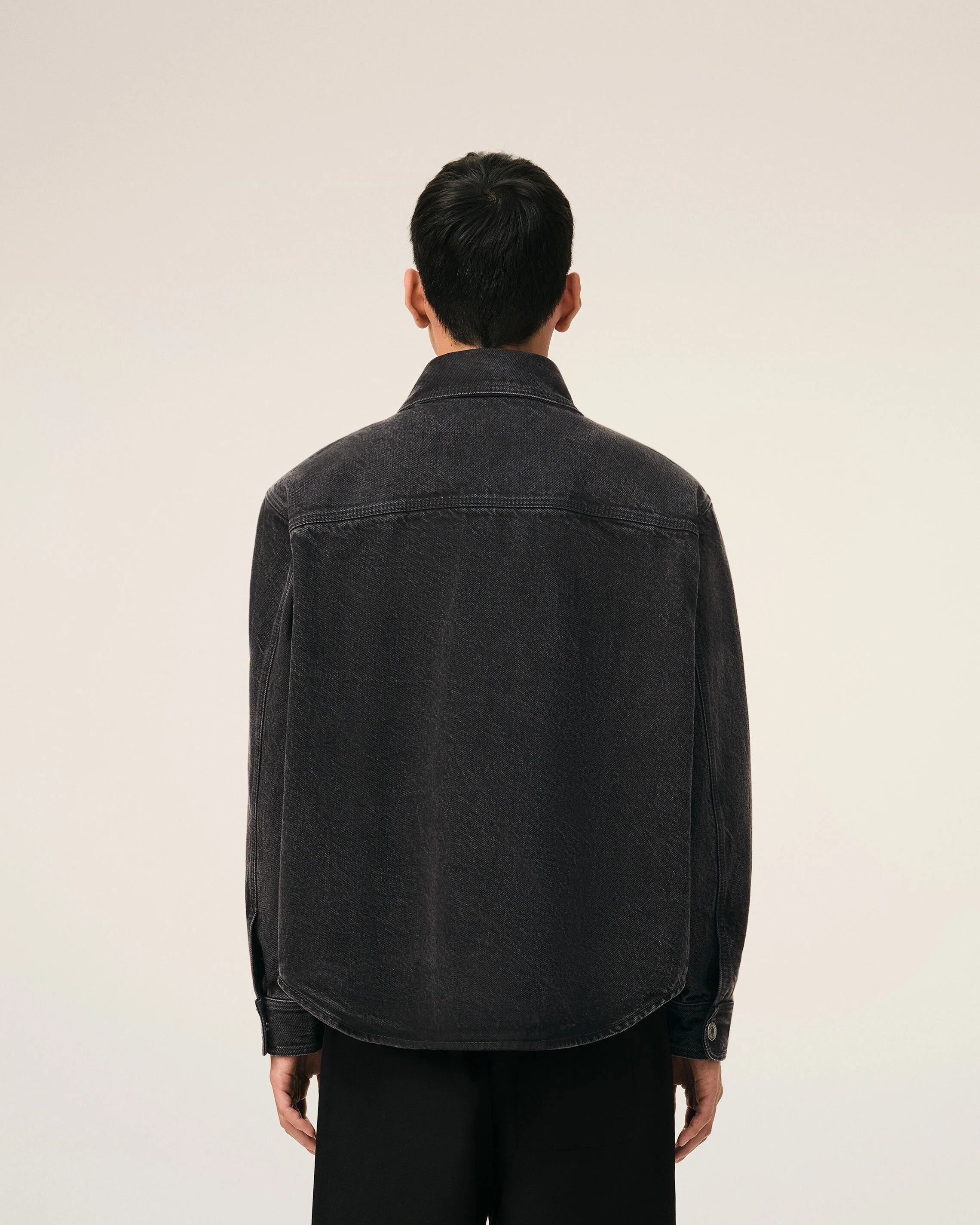 AMI PARIS de Coeur Jeans Overshirt in Used Black