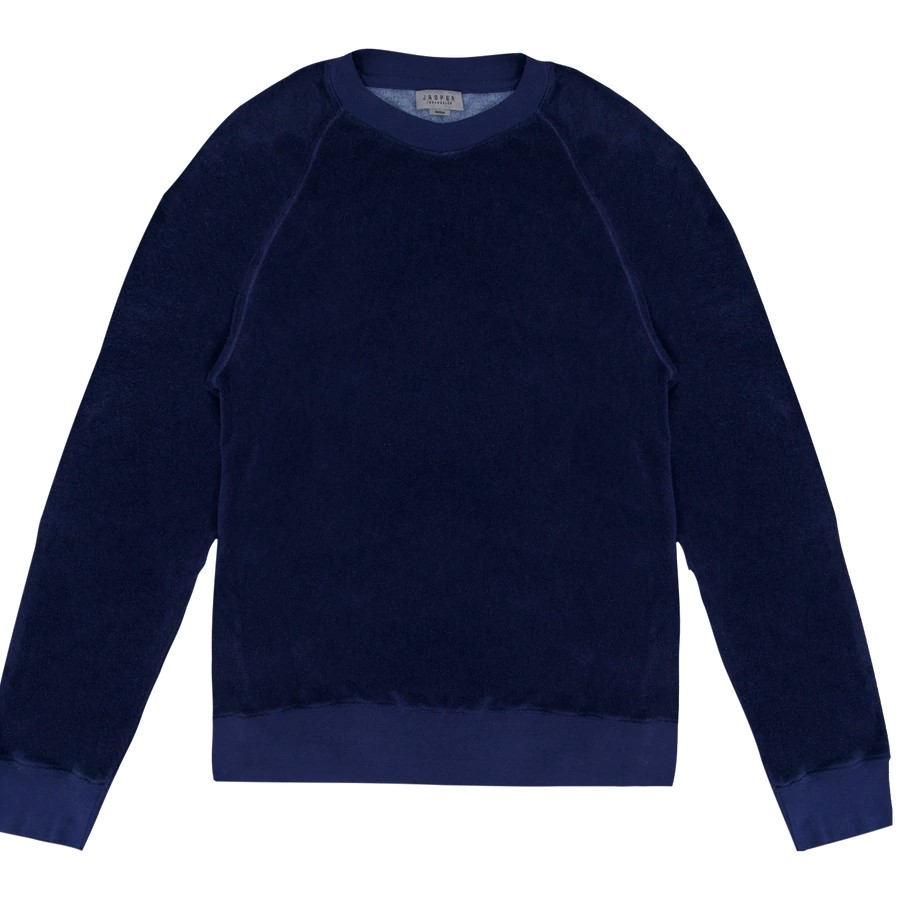 Jasper Los Angeles Terry Crewneck Sweatshirt Sunset in Navy S