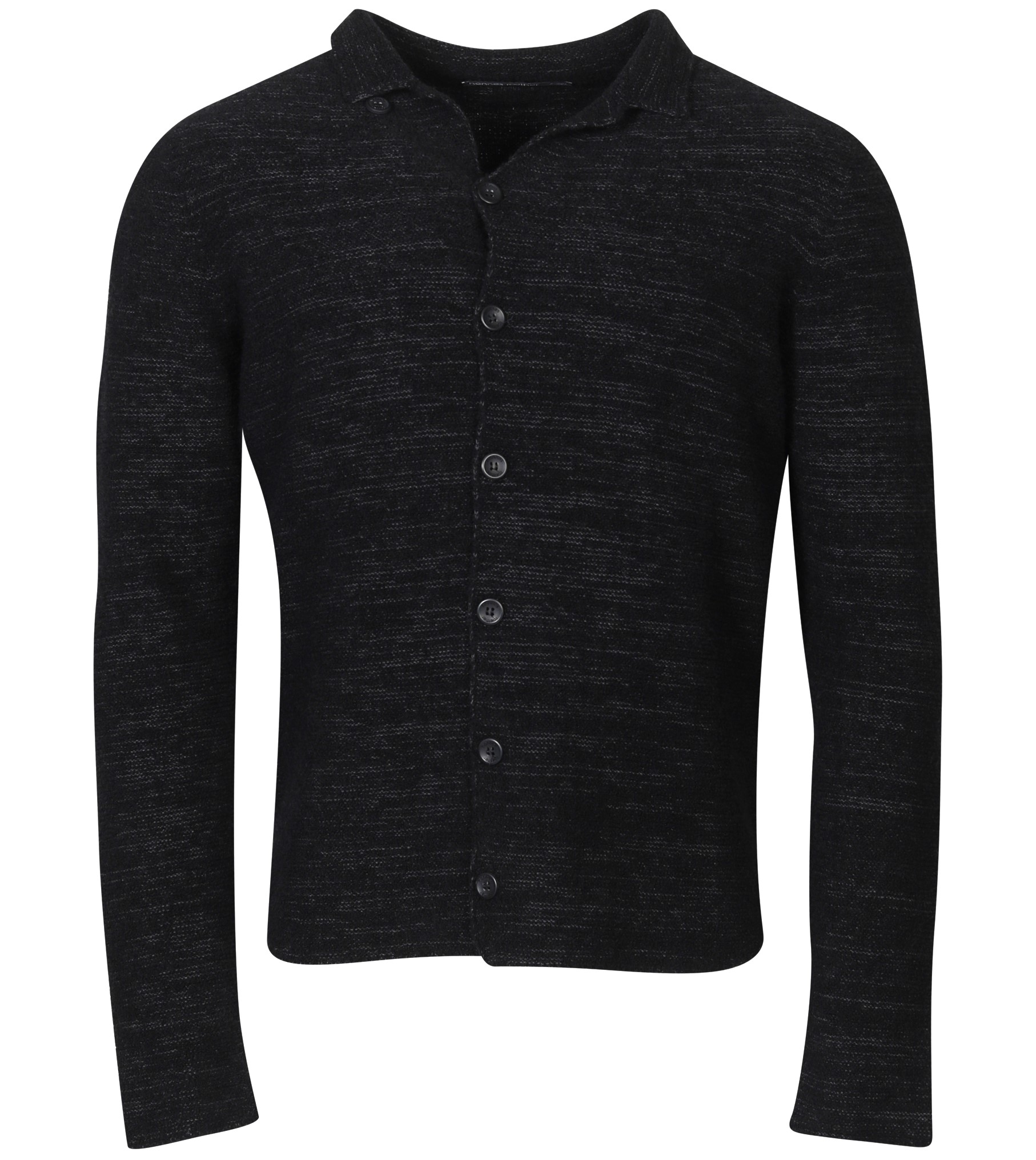 HANNES ROETHER Knit Cardigan in Black/Grey