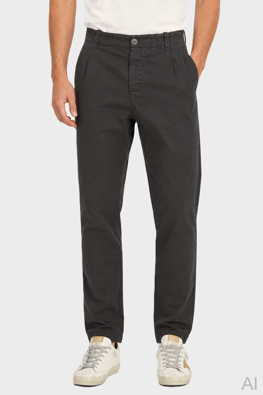 TRANSIT UOMO Cotton Stretch Pant in Brown