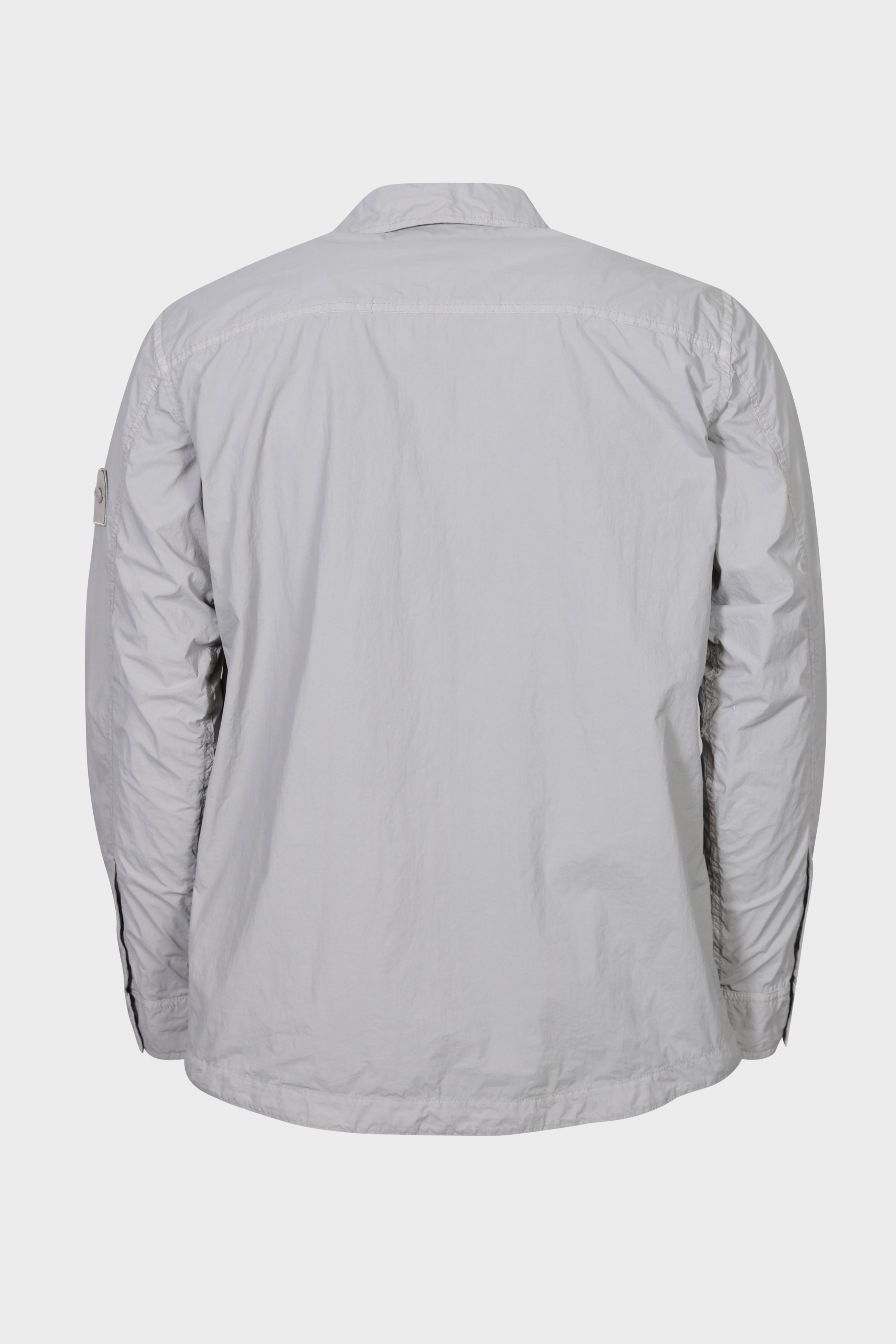 STONE ISLAND GHOST Nylon Overshirt in Light Grey STONE ISLAND GHOST Nylon Overshirt in Light Grey