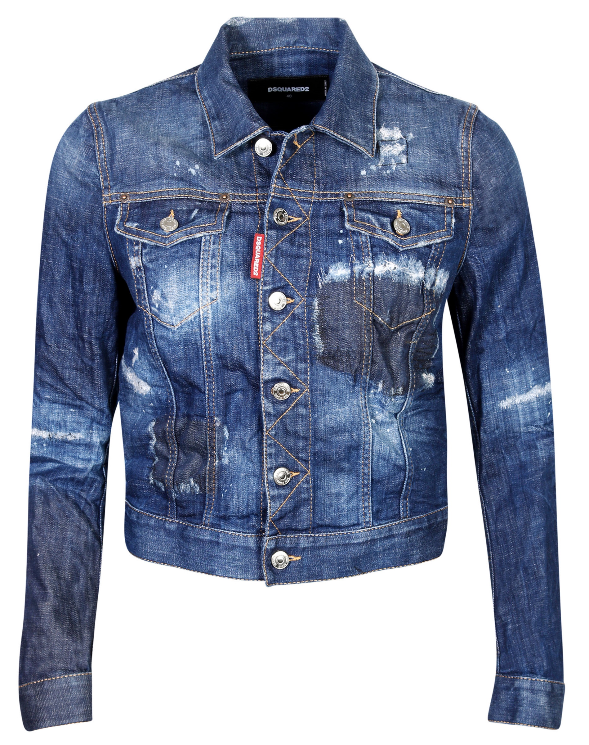 Dsquared Denim Jacket Blue Washed