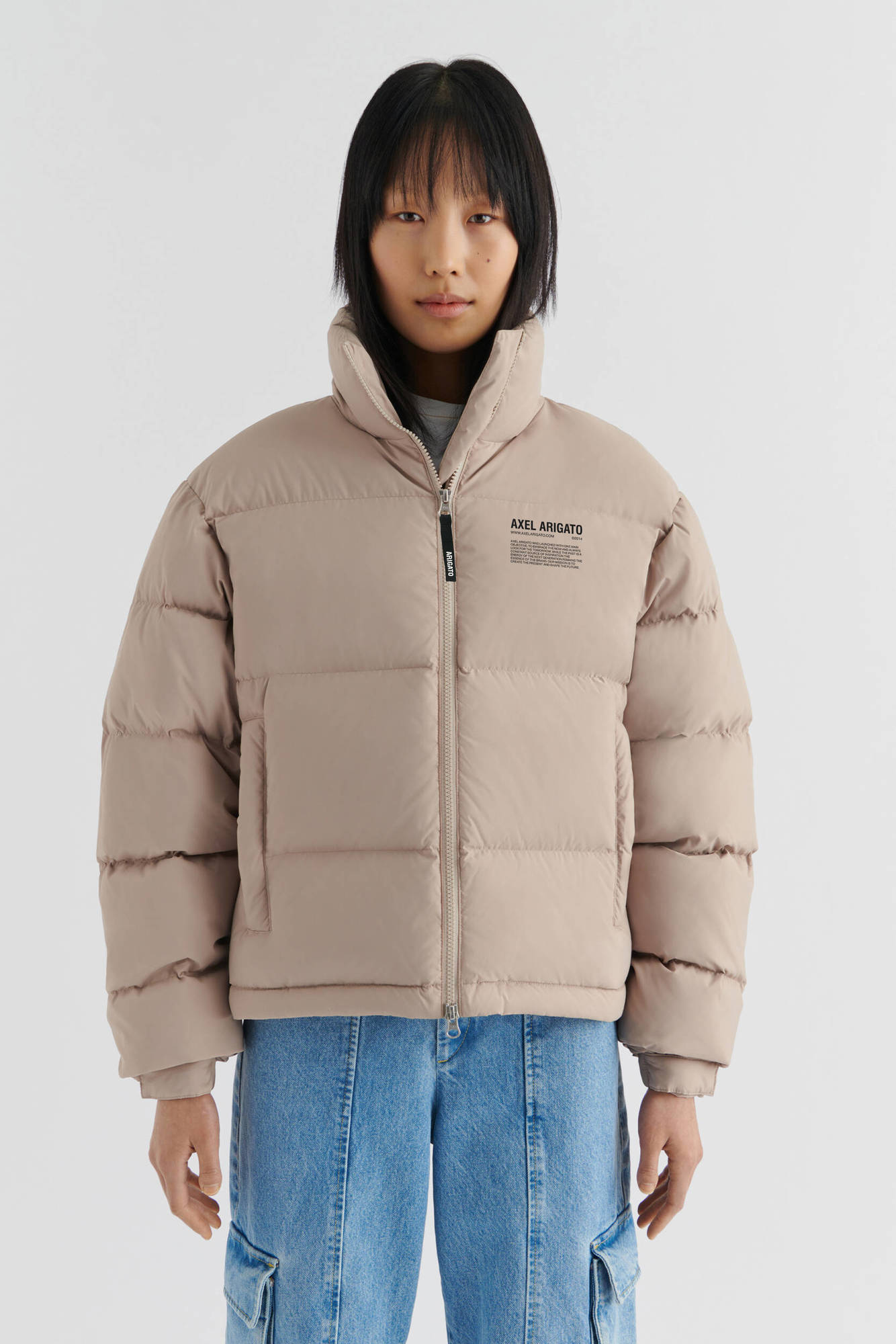 AXEL ARIGATO Observer Puffer Jacket in Pale Beige S