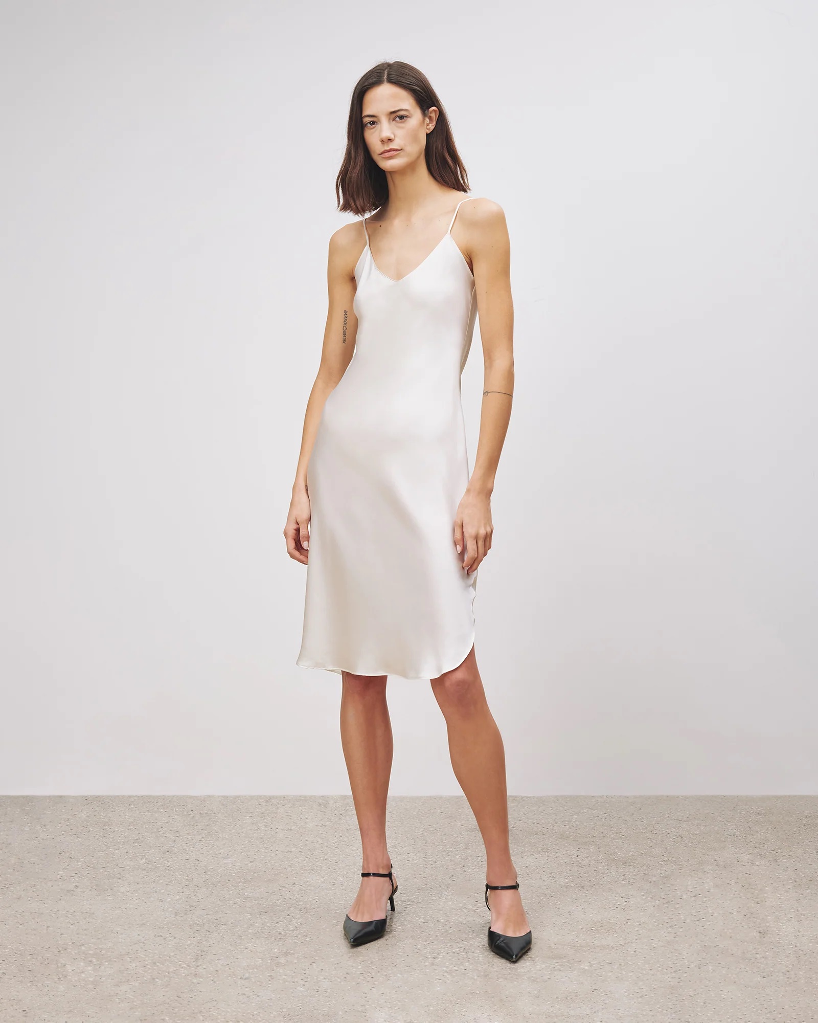 NILI LOTAN Short Cami Silk Dress in Ivory XL