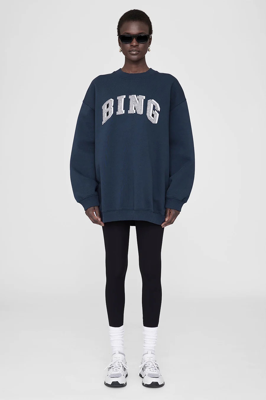 ANINE BING Tyler Sweatshirt Bing in Navy XXS