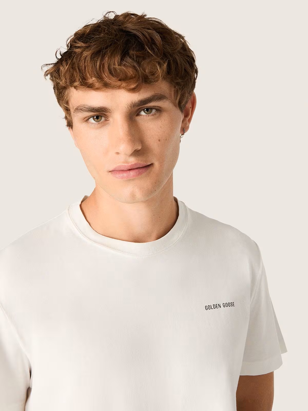 GOLDEN GOOSE Logo T-Shirt in Vintage White