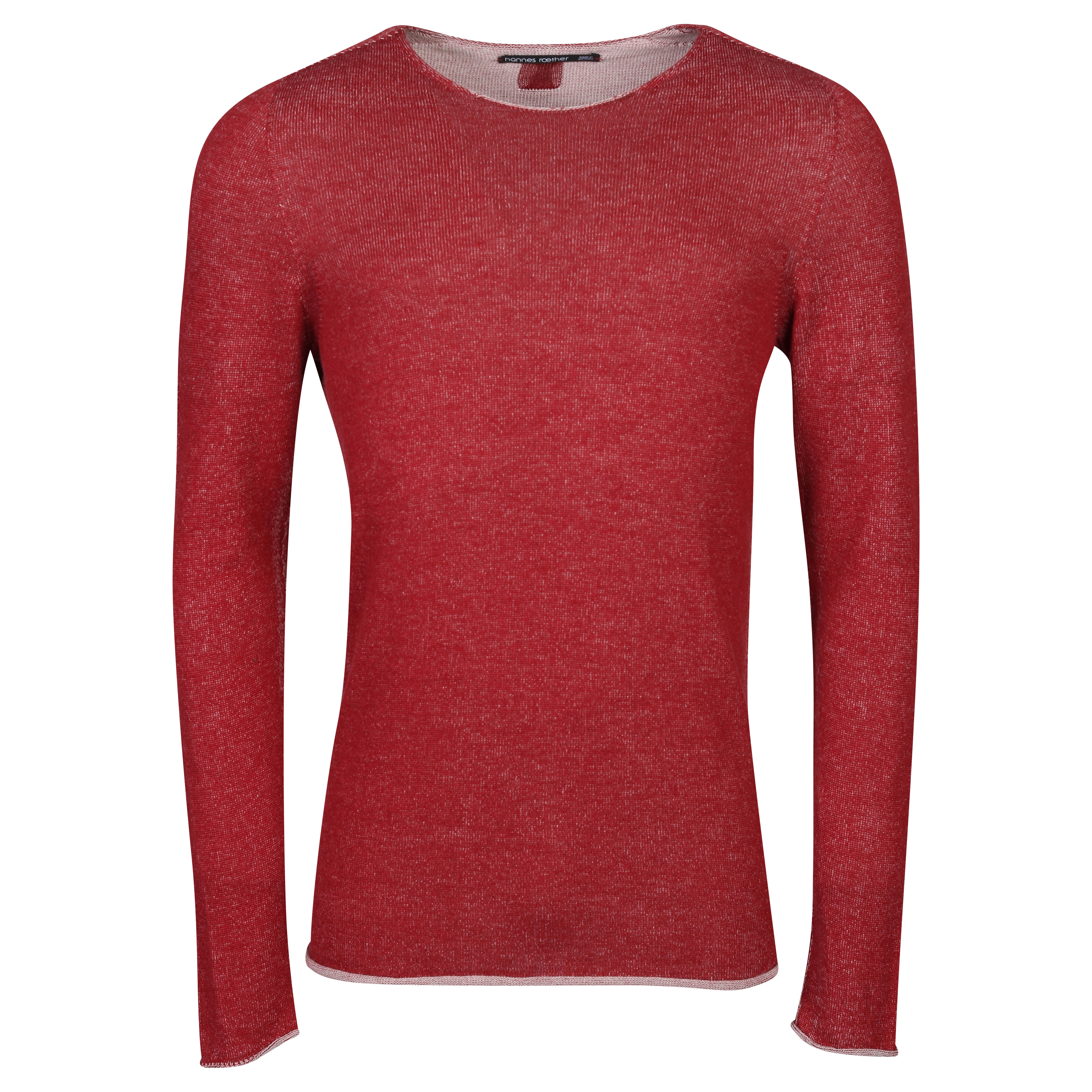 Hannes Roether Cotton/Cashmere Sweater in Red Melange