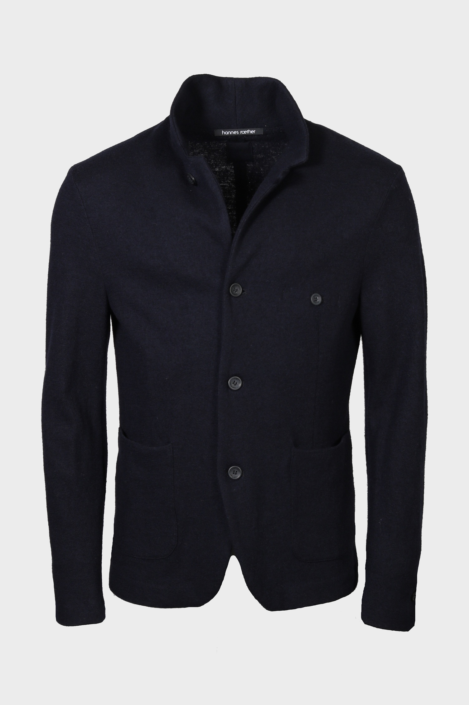 HANNES ROETHER Wool Jacket in Navy