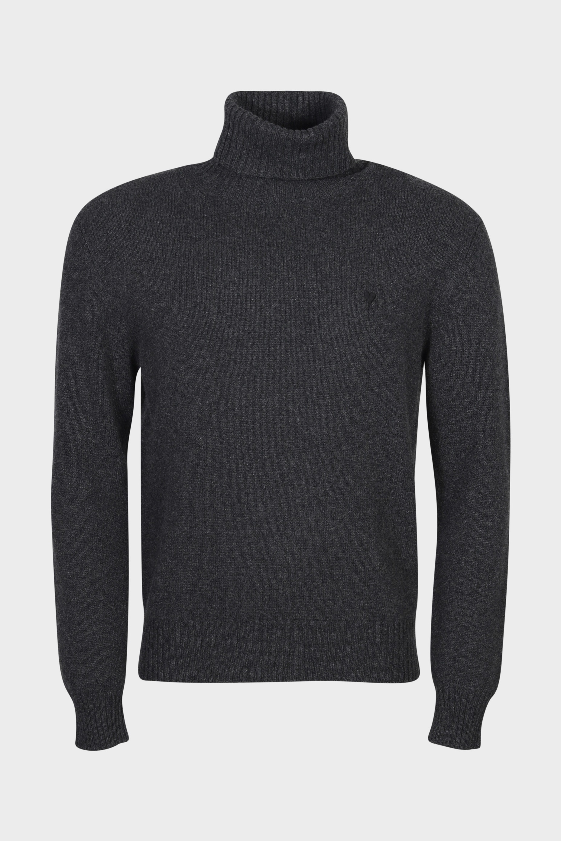 AMI PARIS de Coeur Turtle Neck Cashmere Pullover in Anthracite