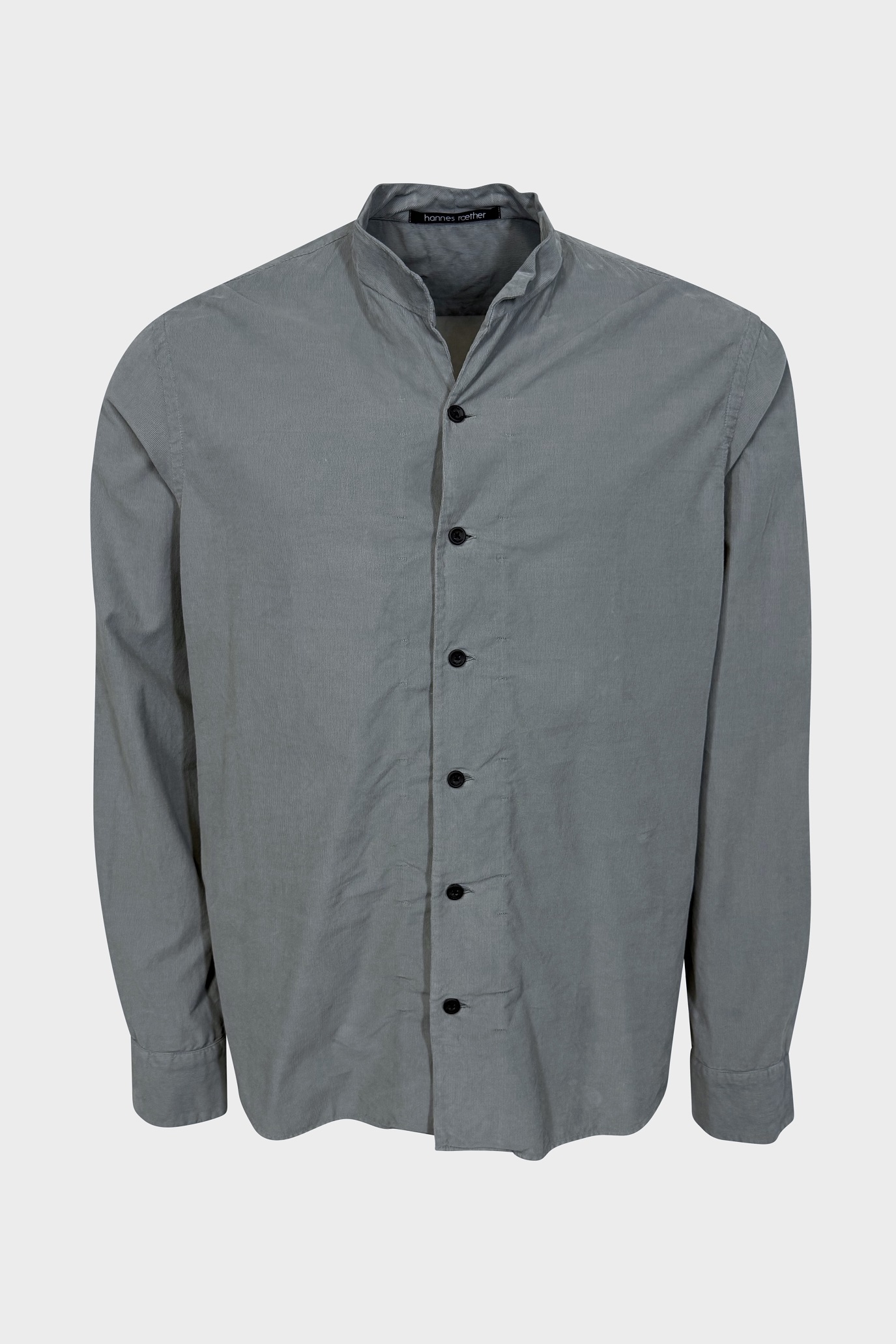 HANNES ROETHER Baby Cord Shirt in Grey HANNES ROETHER Baby Cord Shirt in Grey