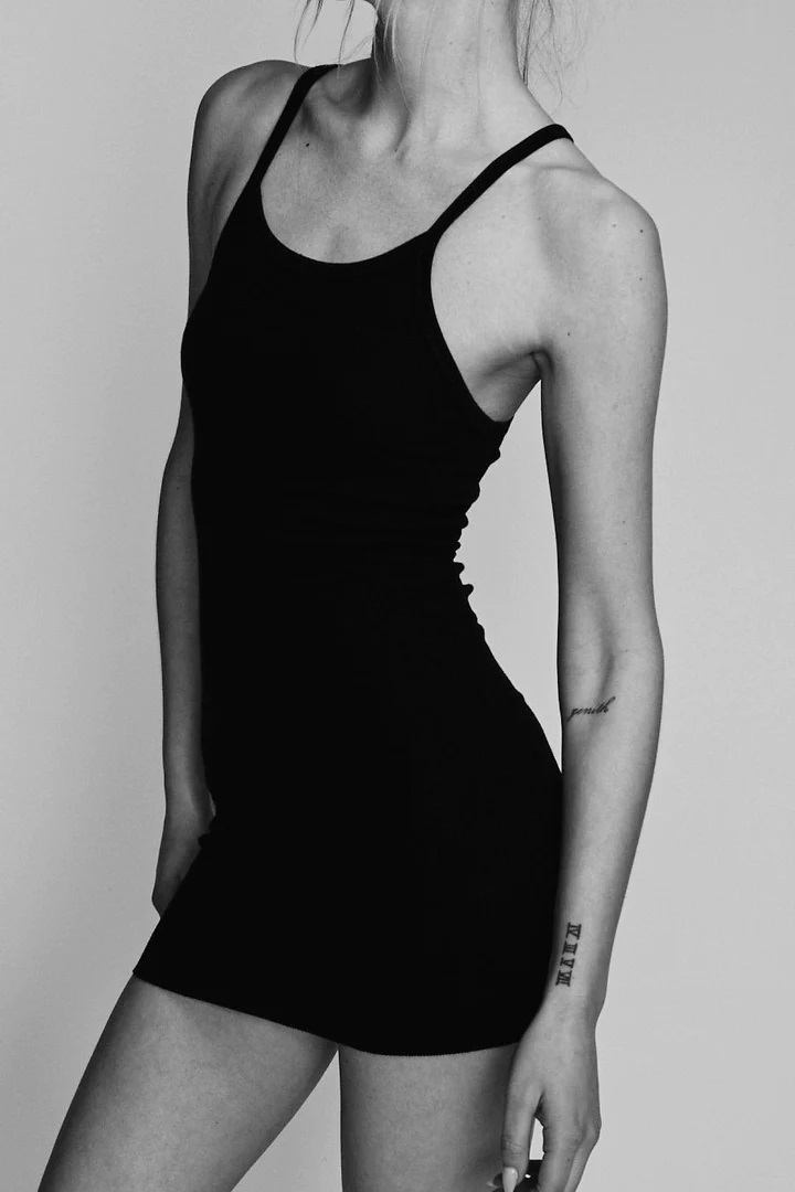 ÉTERNE Tank Dress Mini in Black XS