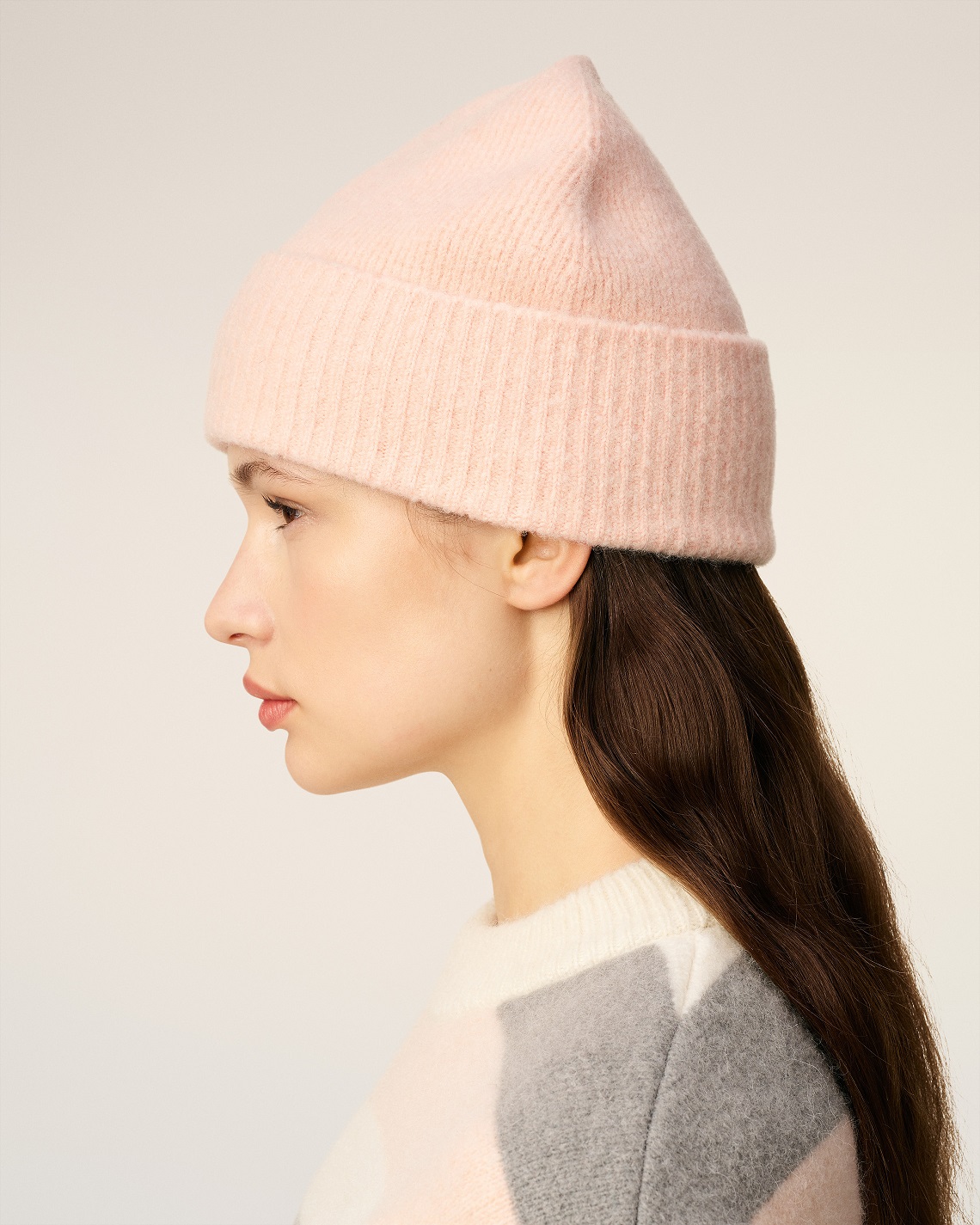 AMI PARIS de Coeur Beanie in Powder/Off White