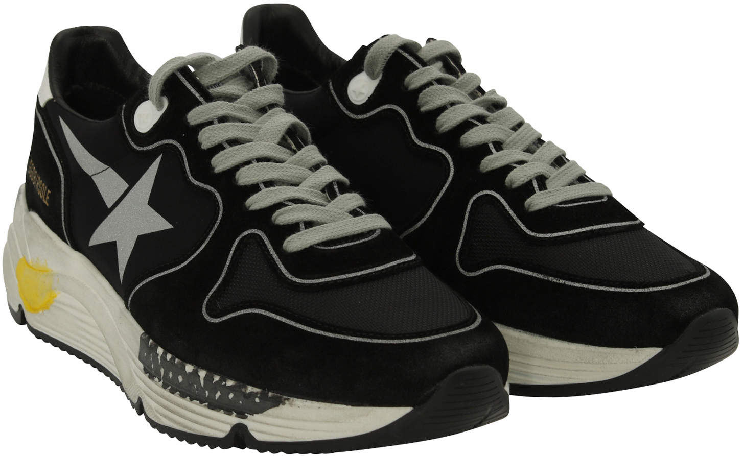 Golden Goose Sneakers Running Black-Lycra-Silver Star 46