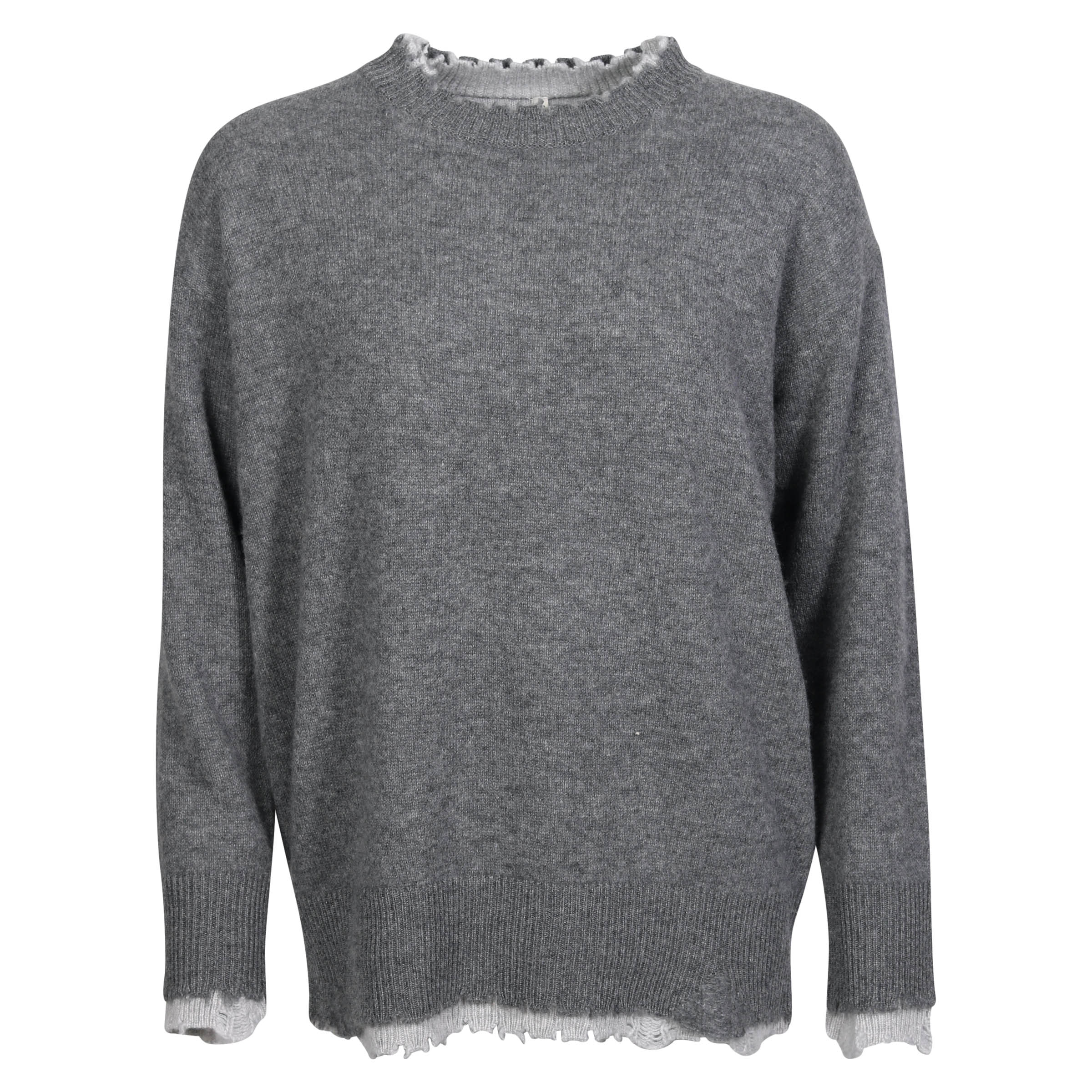 R13 Reversible Cashmere Sweater in Heathergrey