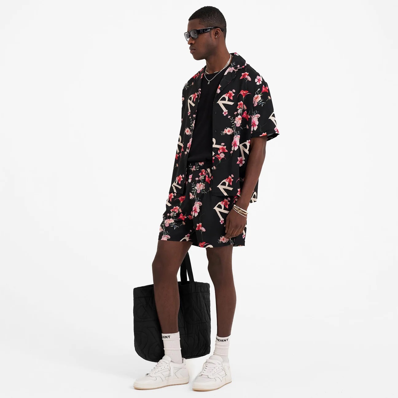 REPRESENT Floral Shorts in Black S