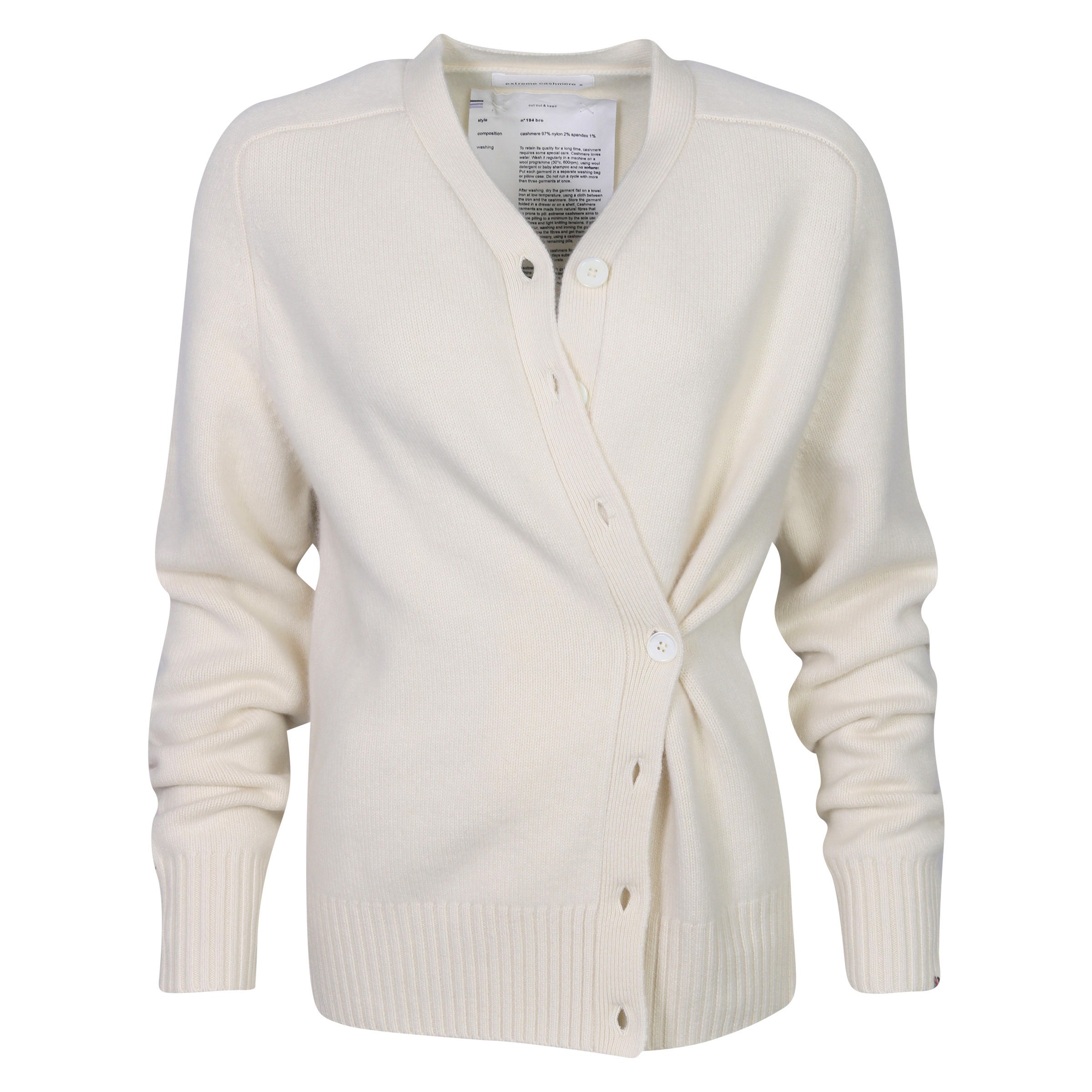 Extreme Cashmere Cardigan N°194 Bro in Cream
