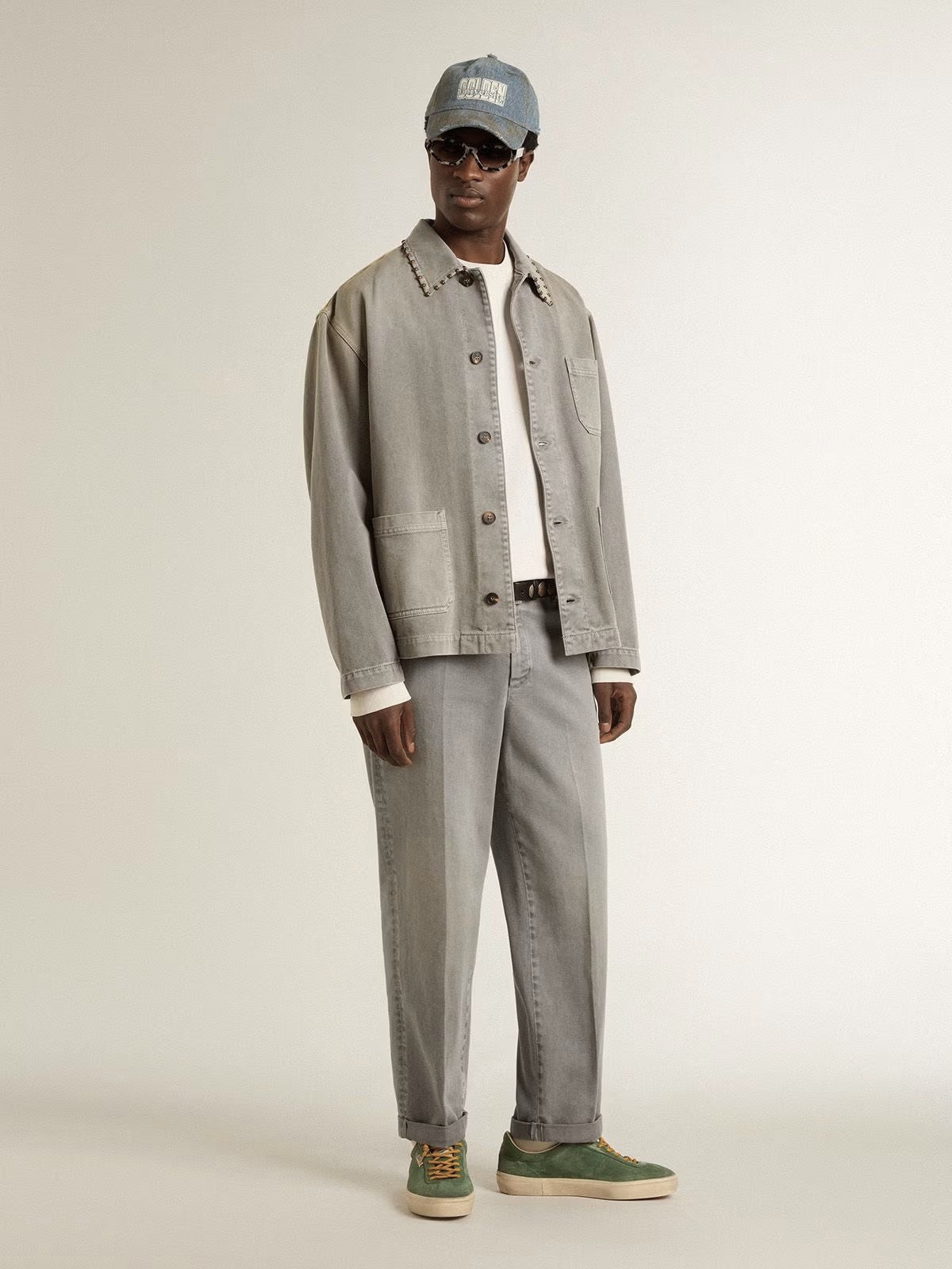 GOLDEN GOOSE Denim Chino Pant in Grey