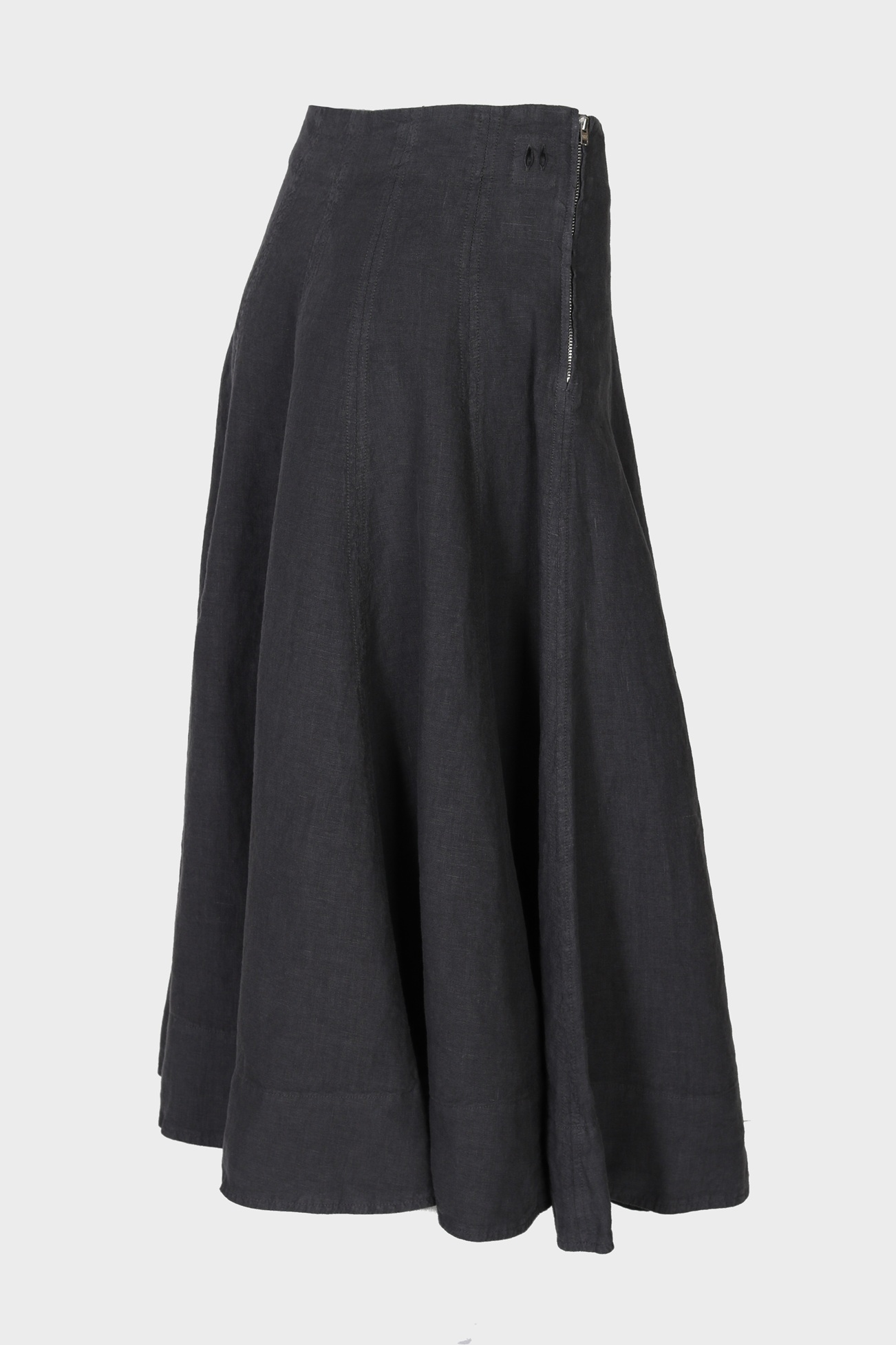HANNES ROETHER Linen Skirt in Dark Grey