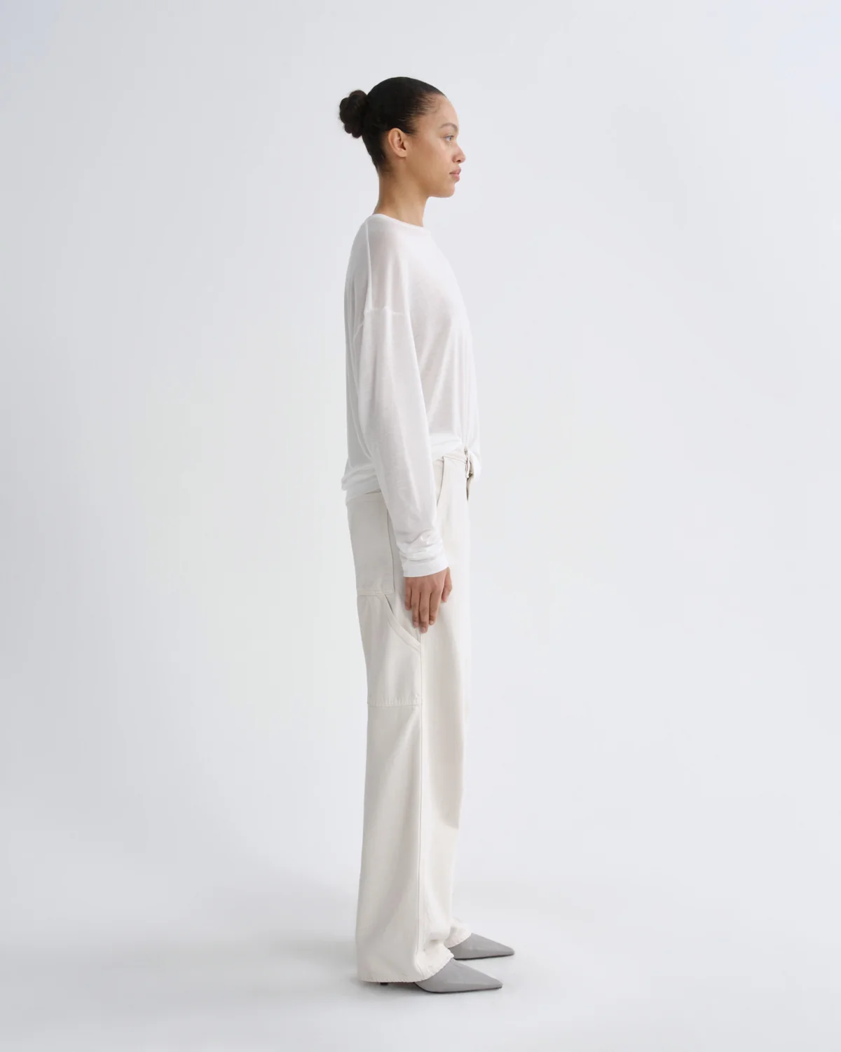 AGOLDE Sasha Tencel Tee in Offwhite