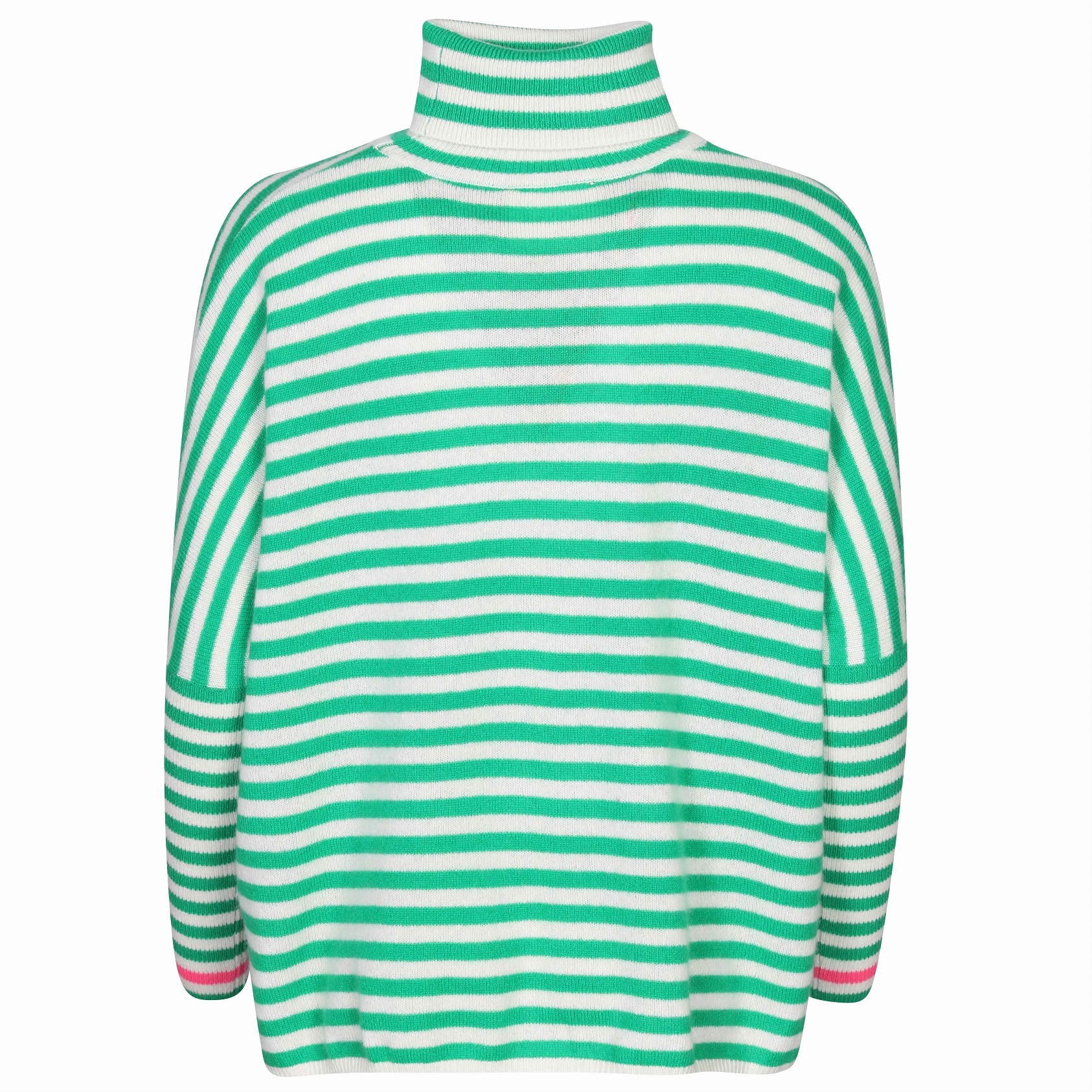 Absolut Cashmere Joanna Turtle Neck in Imperial/Rose Fluo Stripes