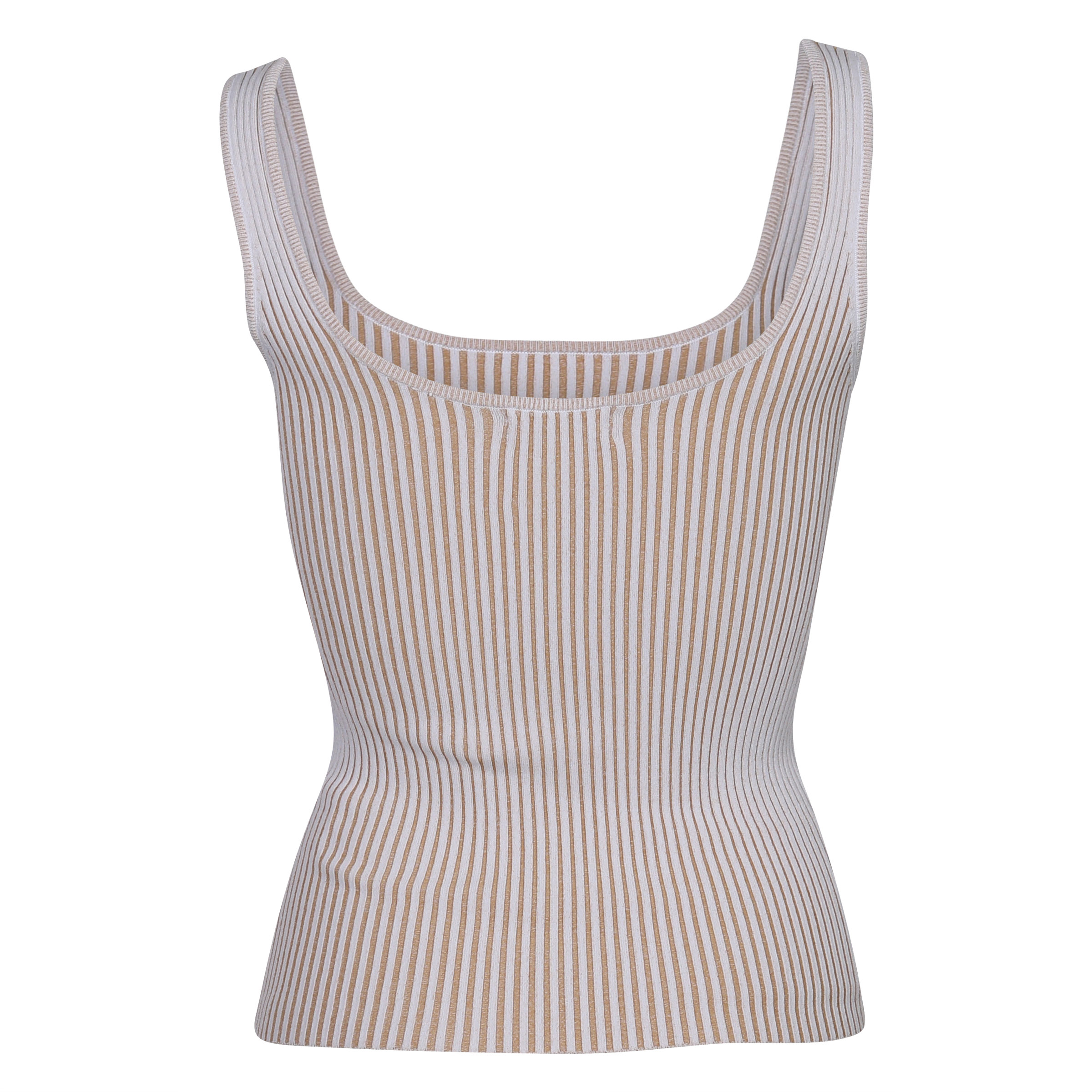 Anine Bing Knit Tank Josie Ivory/Camel