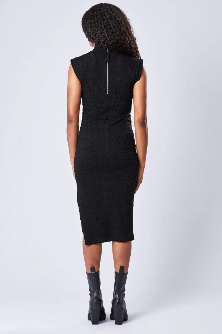 THOM KROM Crashed Sweat Dress in Black XS