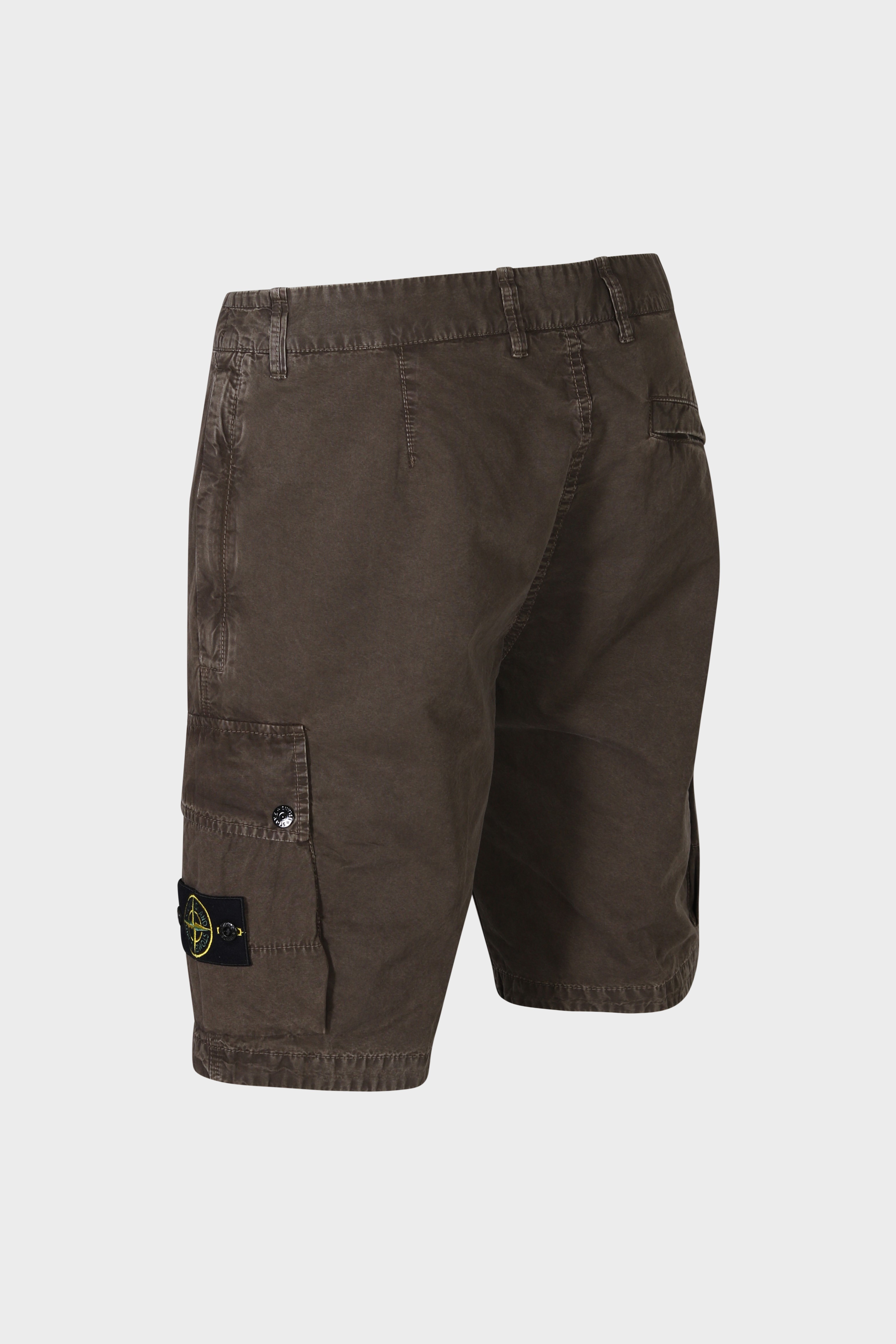STONE ISLAND Slim Bermuda Shorts in Washed Khaki STONE ISLAND Slim Bermuda Shorts in Washed Khaki 36