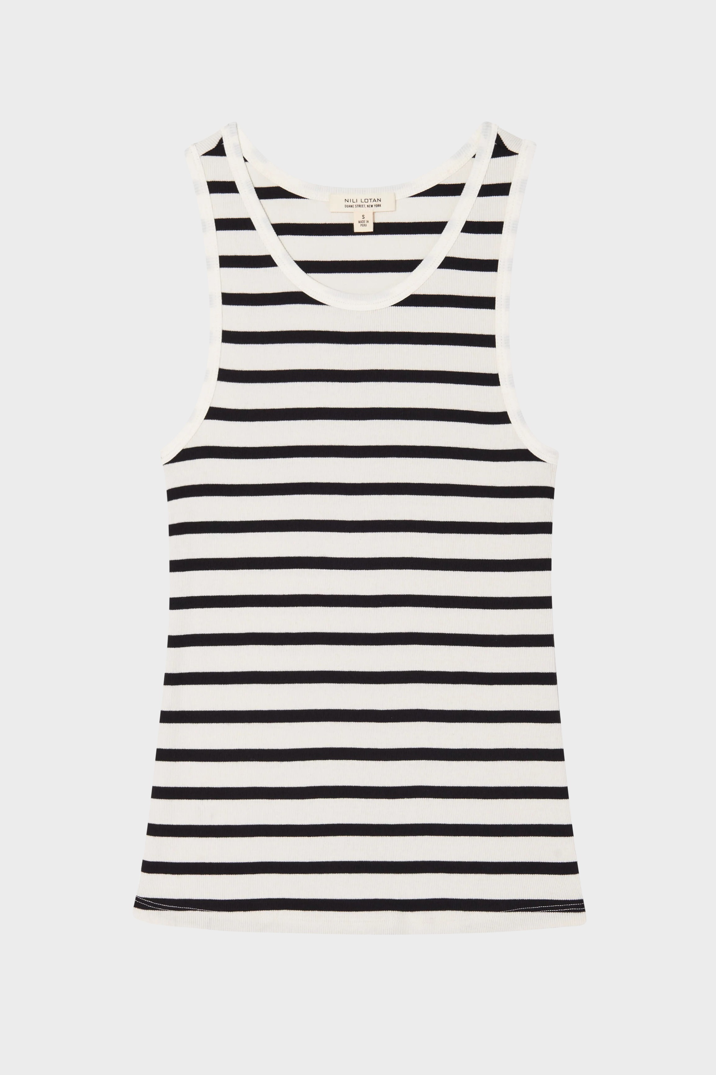 NILI LOTAN Jennifer Rib Tank in Navy/Ivory M