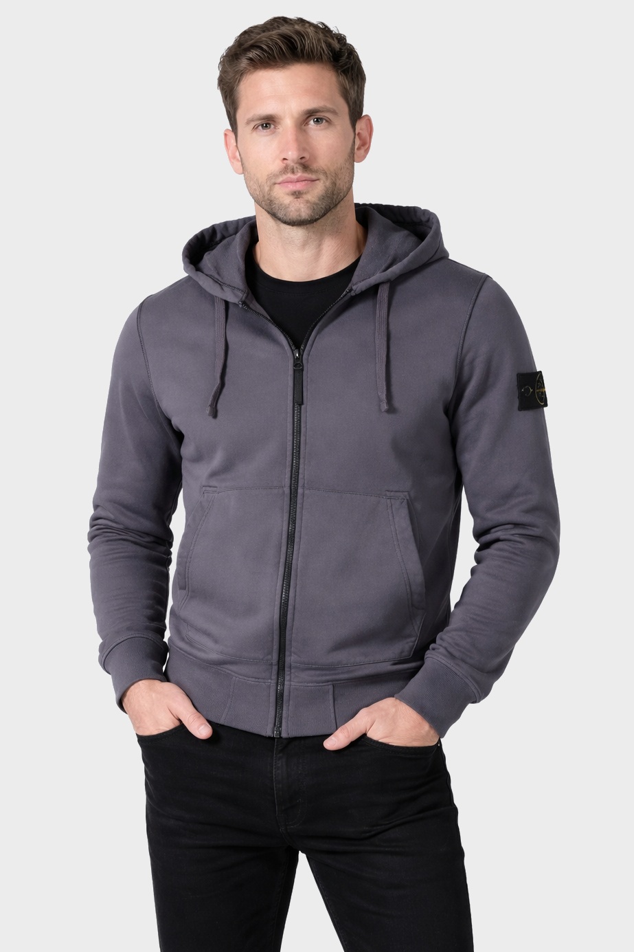 STONE ISLAND Zip-Hoodie in Grey