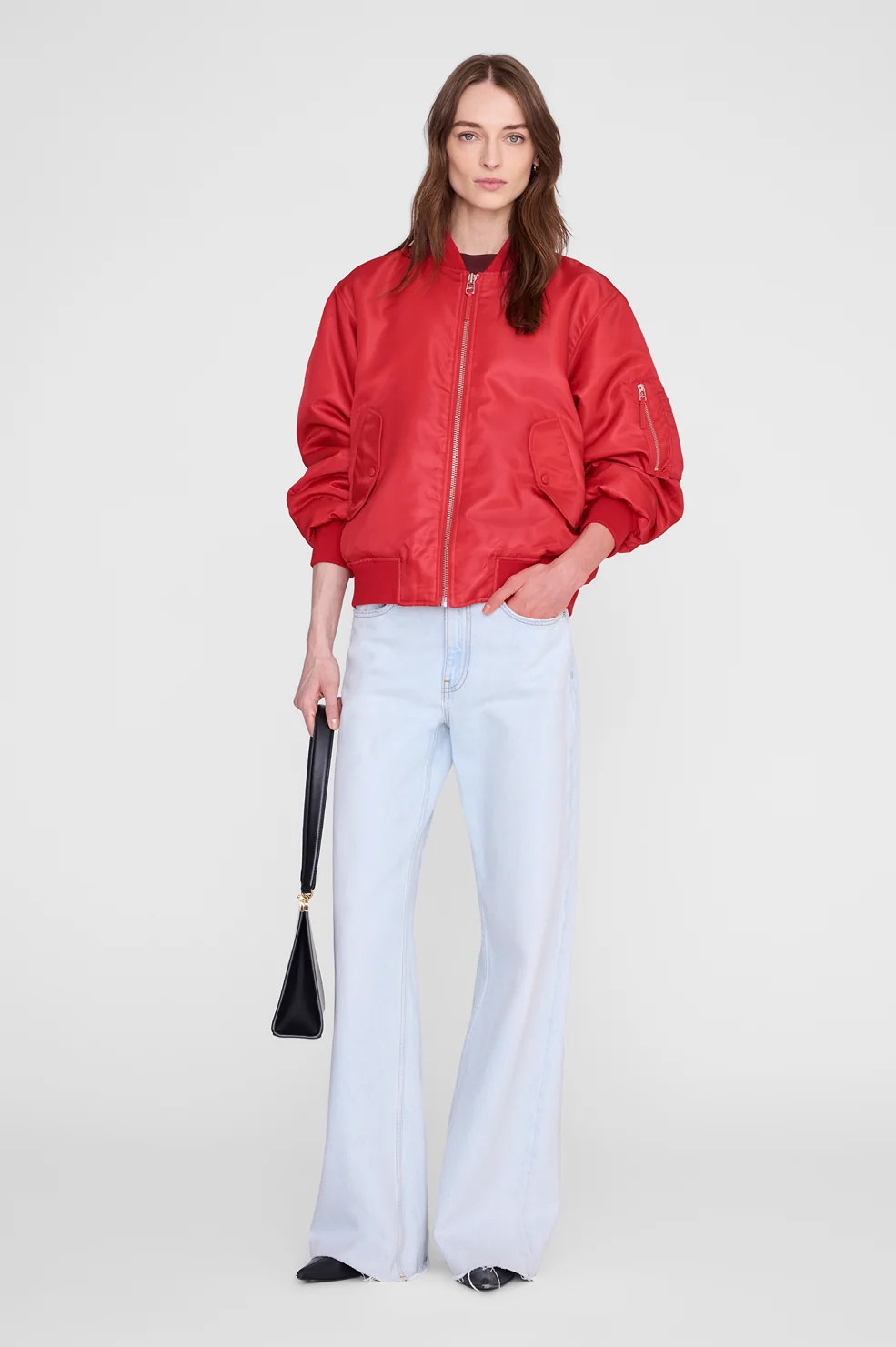 ANINE BING Leon Bomber Jacket in Red
