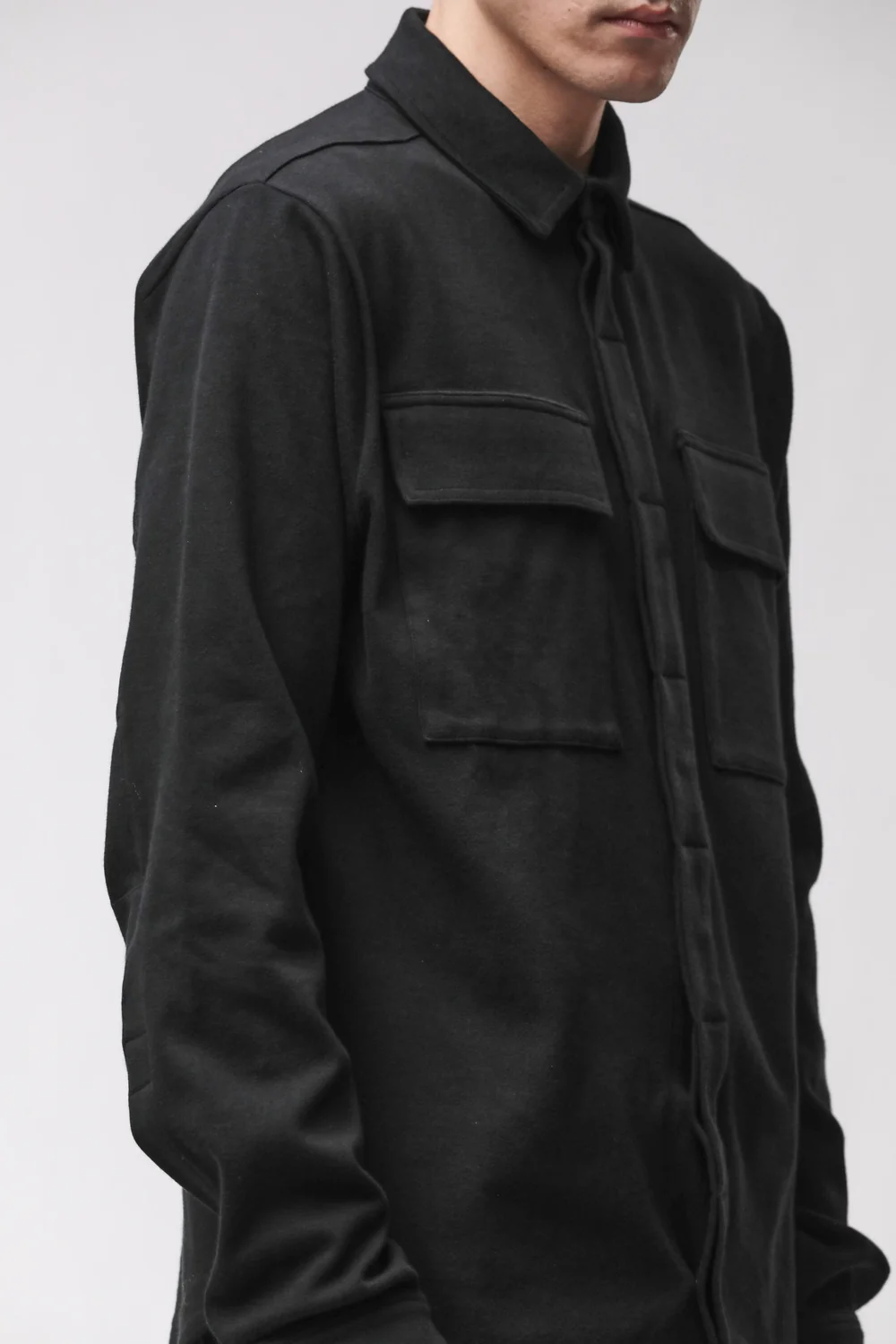 THOM KROM Heavy Cotton Overshirt in Black