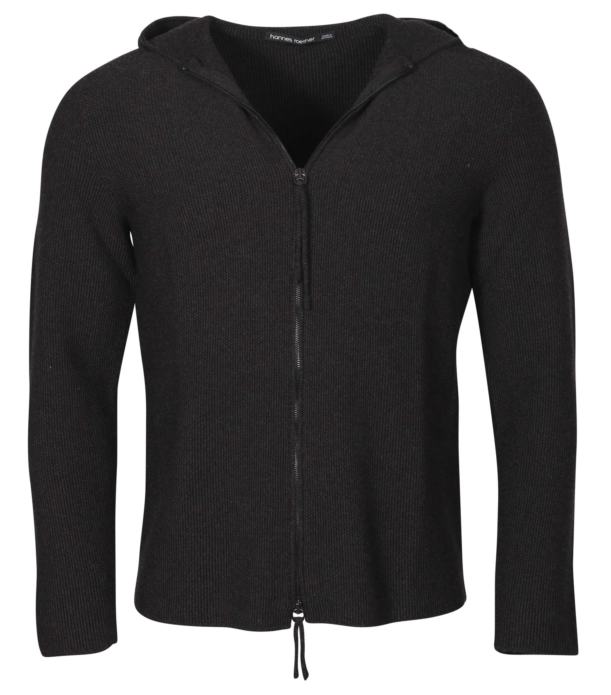 Hannes Roether Zip Knit Cardigan Dark Grey